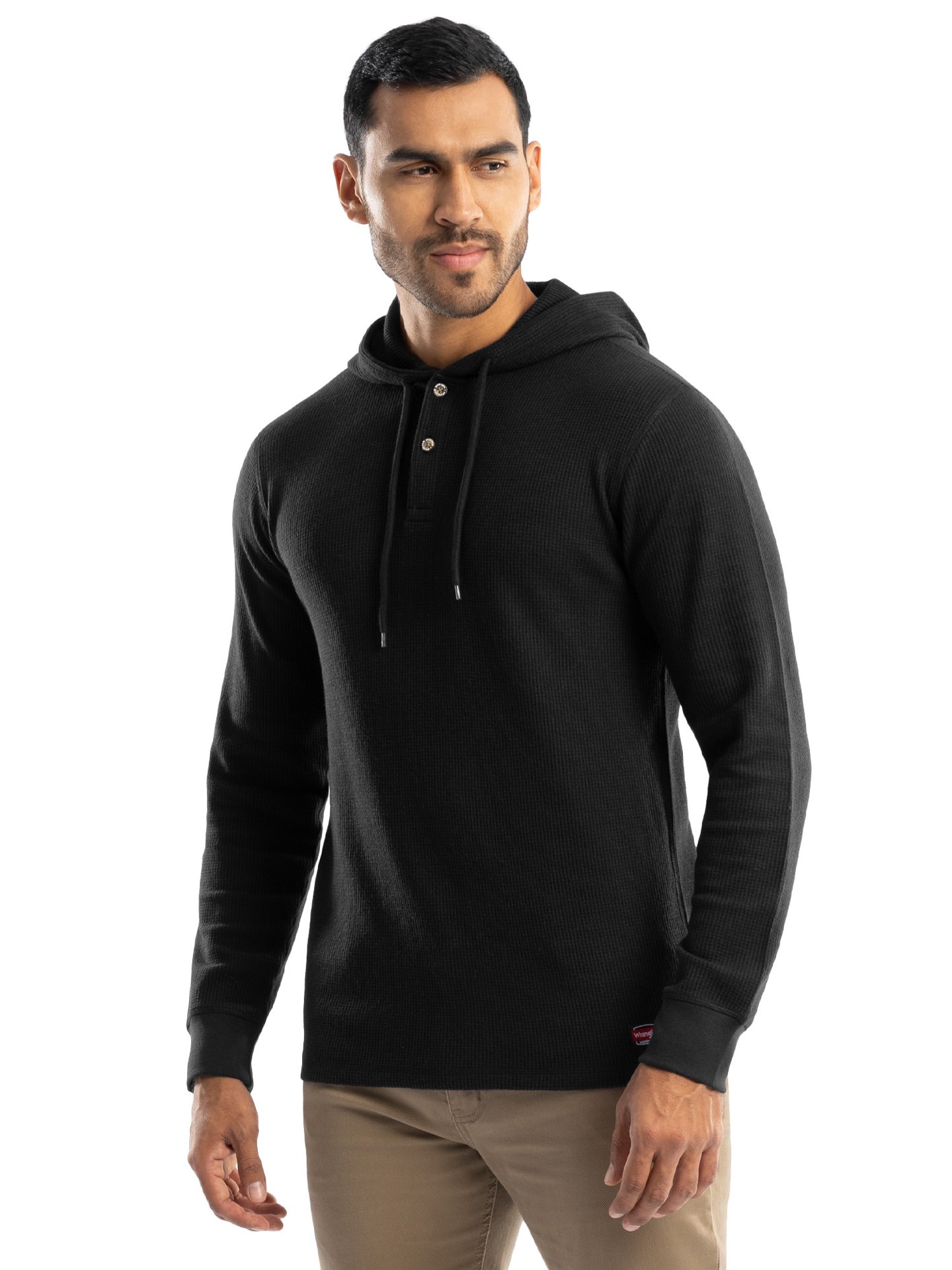 slide 1 of 4, Wrangler Men's JET BLACK Knit Hooded Hooded jacket ( Large ), 1 ct