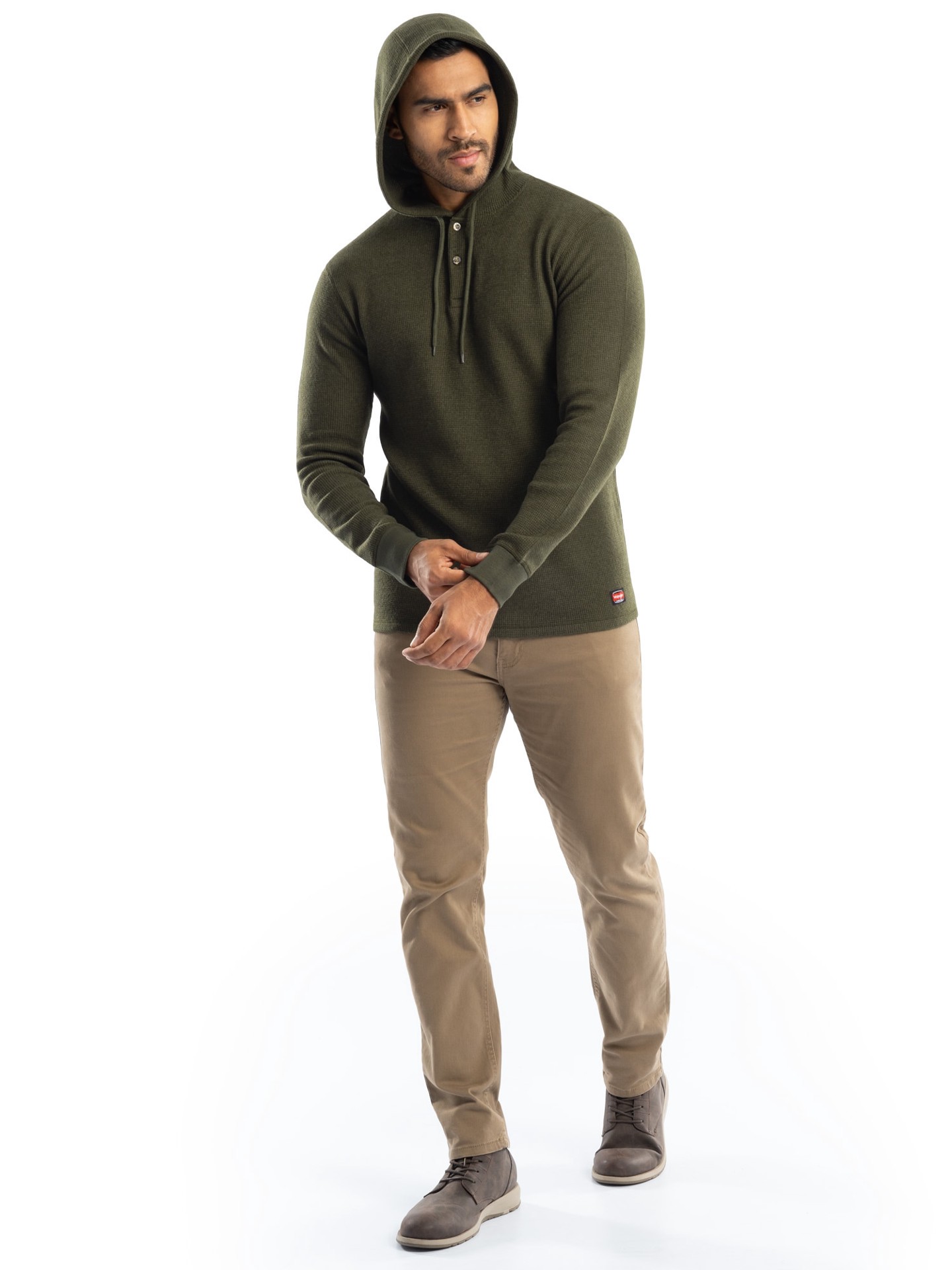 slide 3 of 4, Wrangler Men's OLIVE Knit Hooded Hooded jacket ( Medium ), 1 ct