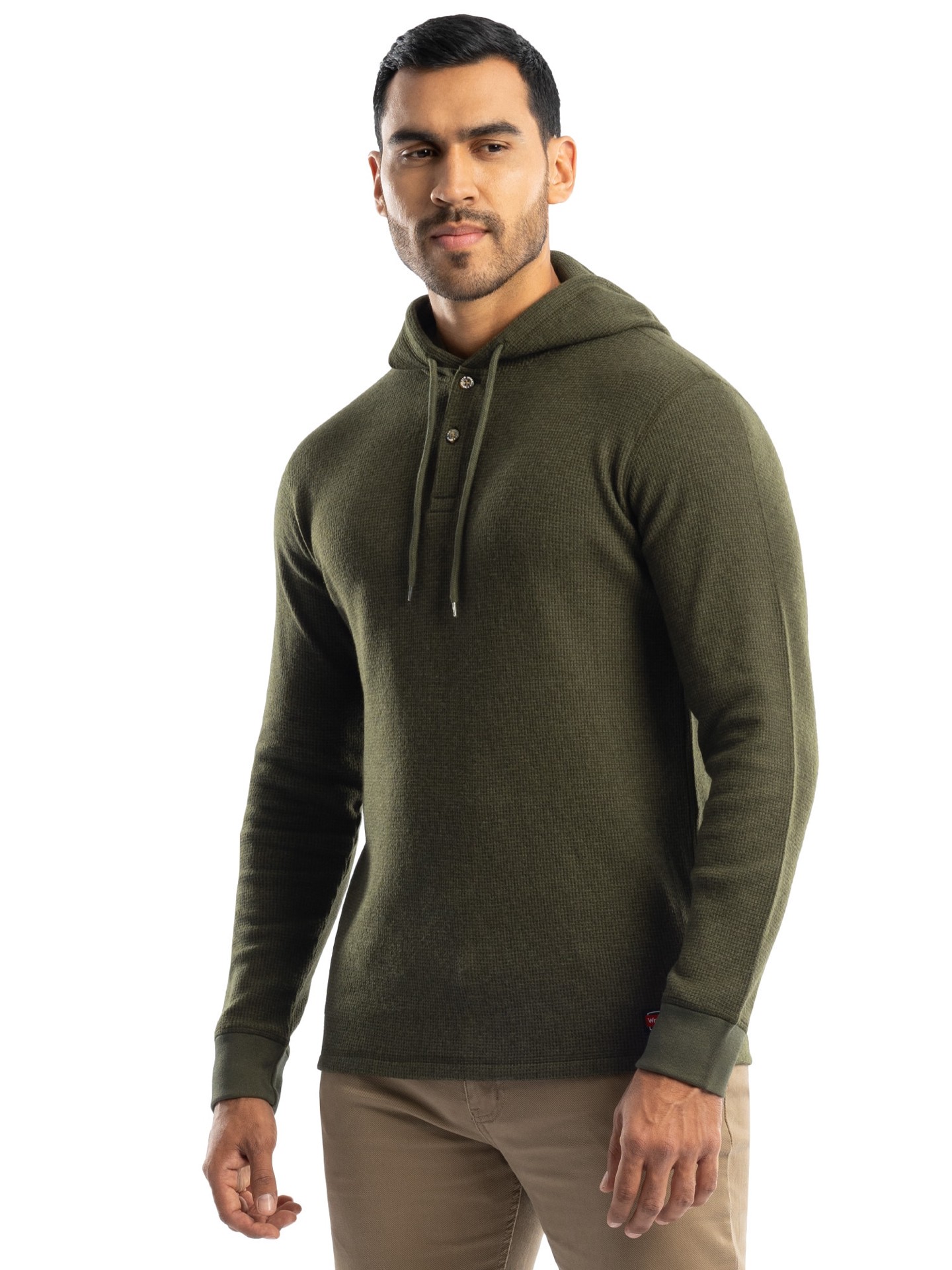 slide 1 of 4, Wrangler Men's OLIVE Knit Hooded Hooded jacket ( Medium ), 1 ct
