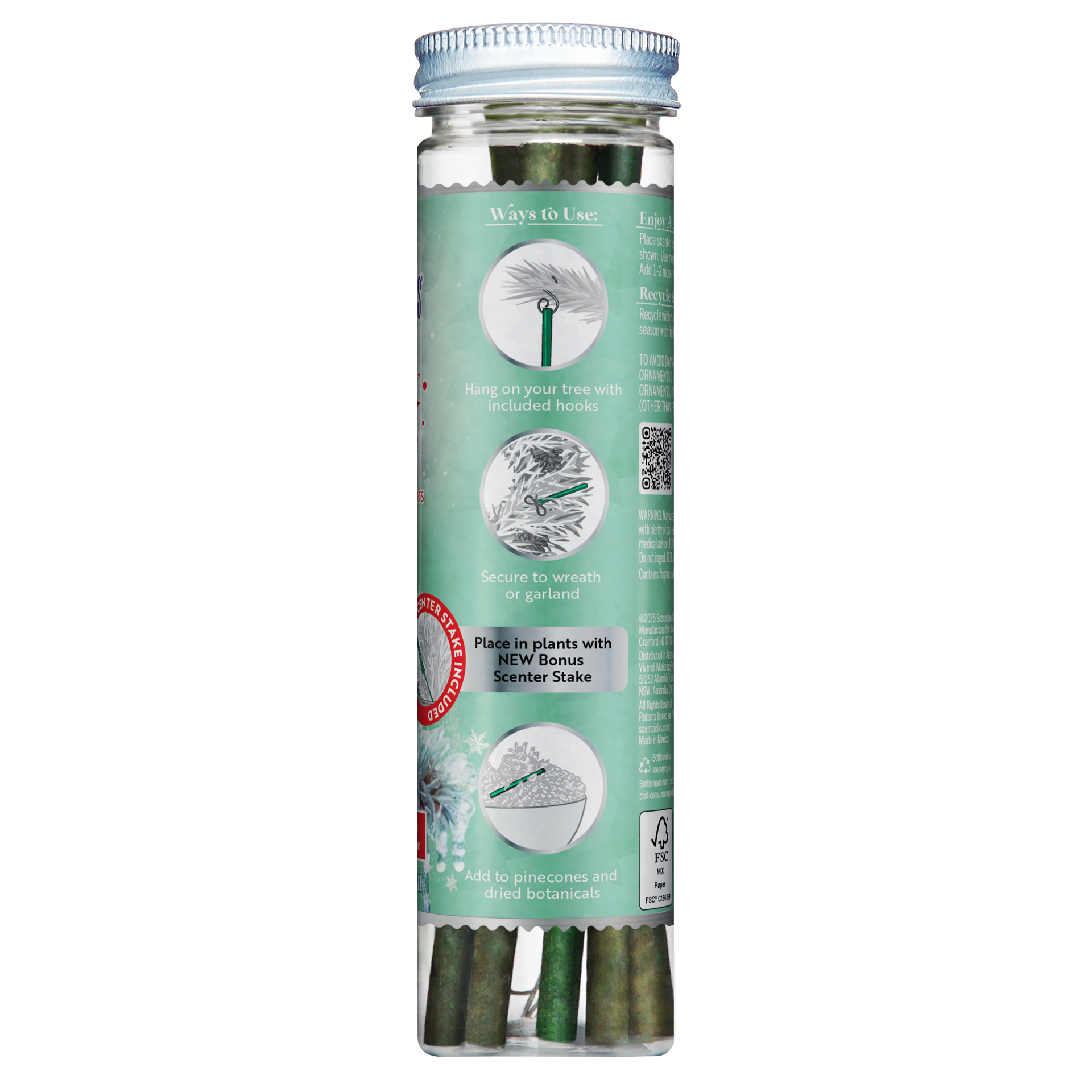 slide 6 of 6, ScentSicles Green Scented stick Standard Indoor Shatterproof Ornament, 1 ct