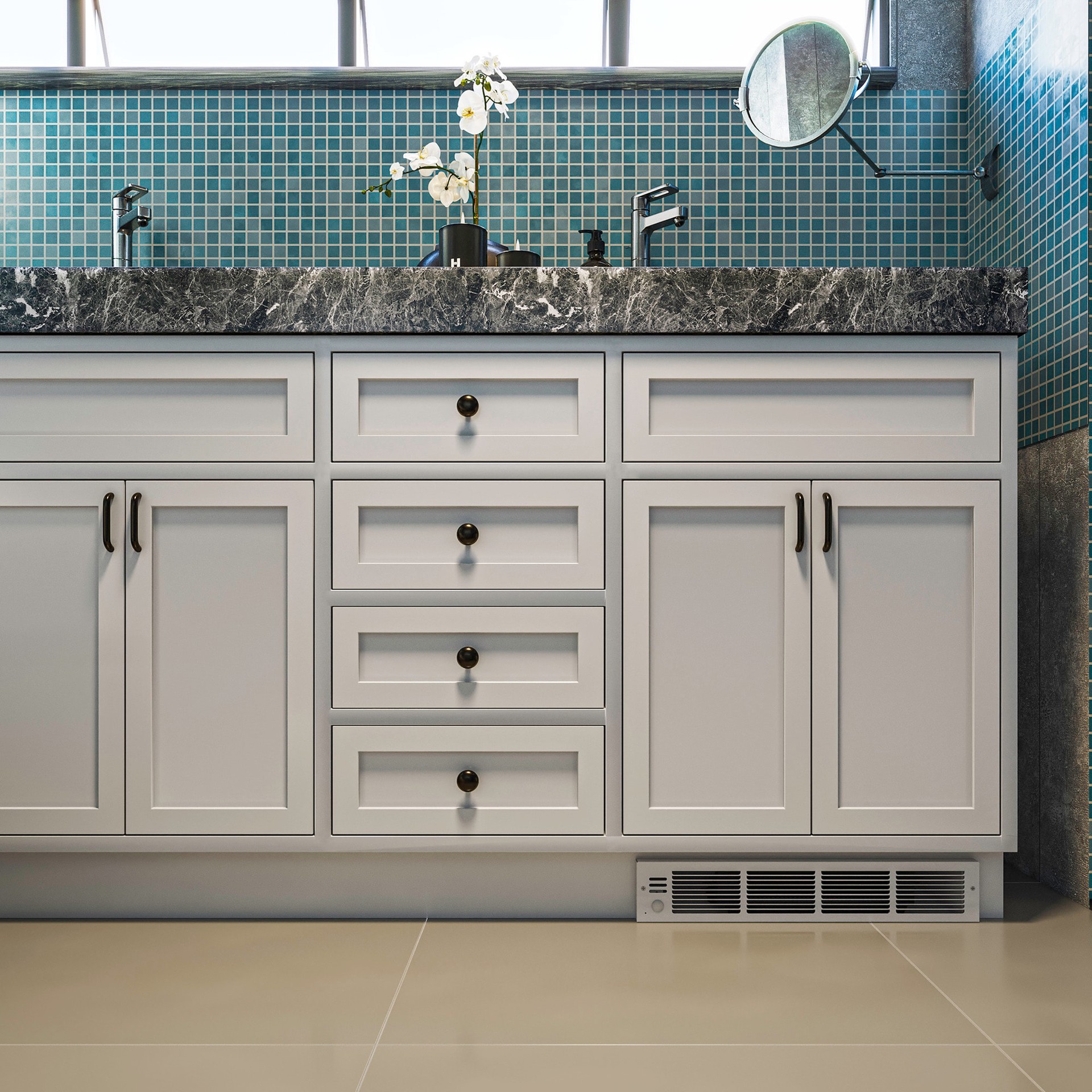 slide 5 of 6, Cadet UCH Up to 1800-Watt 120/240 -Volt Forced air Heater ( 21.25-in L x 3.75-in H Grille ), 1 ct