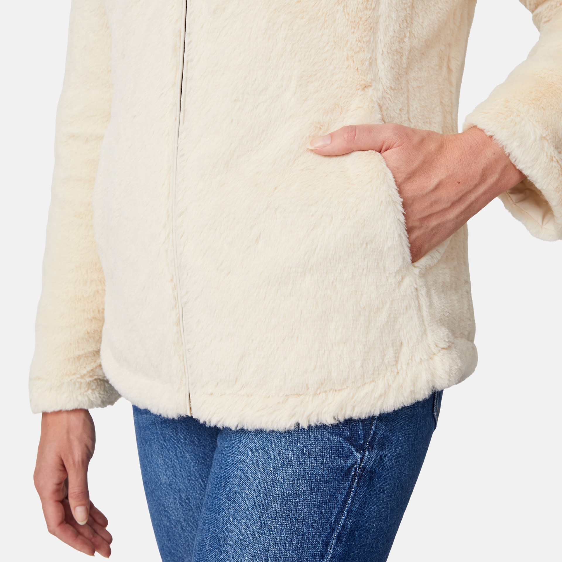 slide 4 of 6, Free Country Cirrus Women's Oat Fleece Reversible jacket ( Medium ), 1 ct