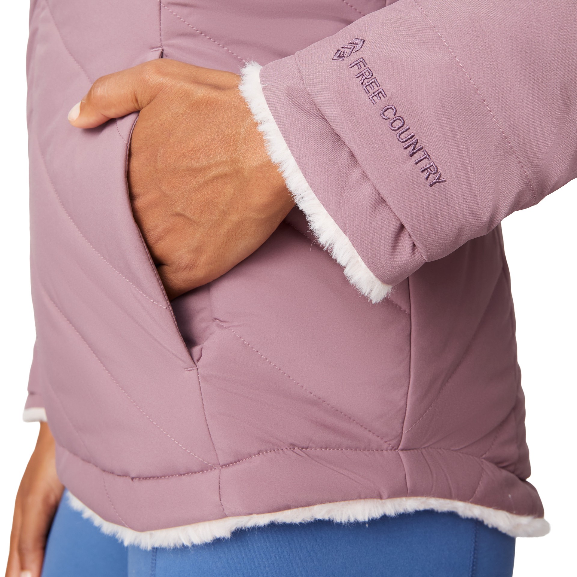 slide 3 of 6, Free Country Cirrus Women's Vervain Fleece Reversible jacket ( Large ), 1 ct