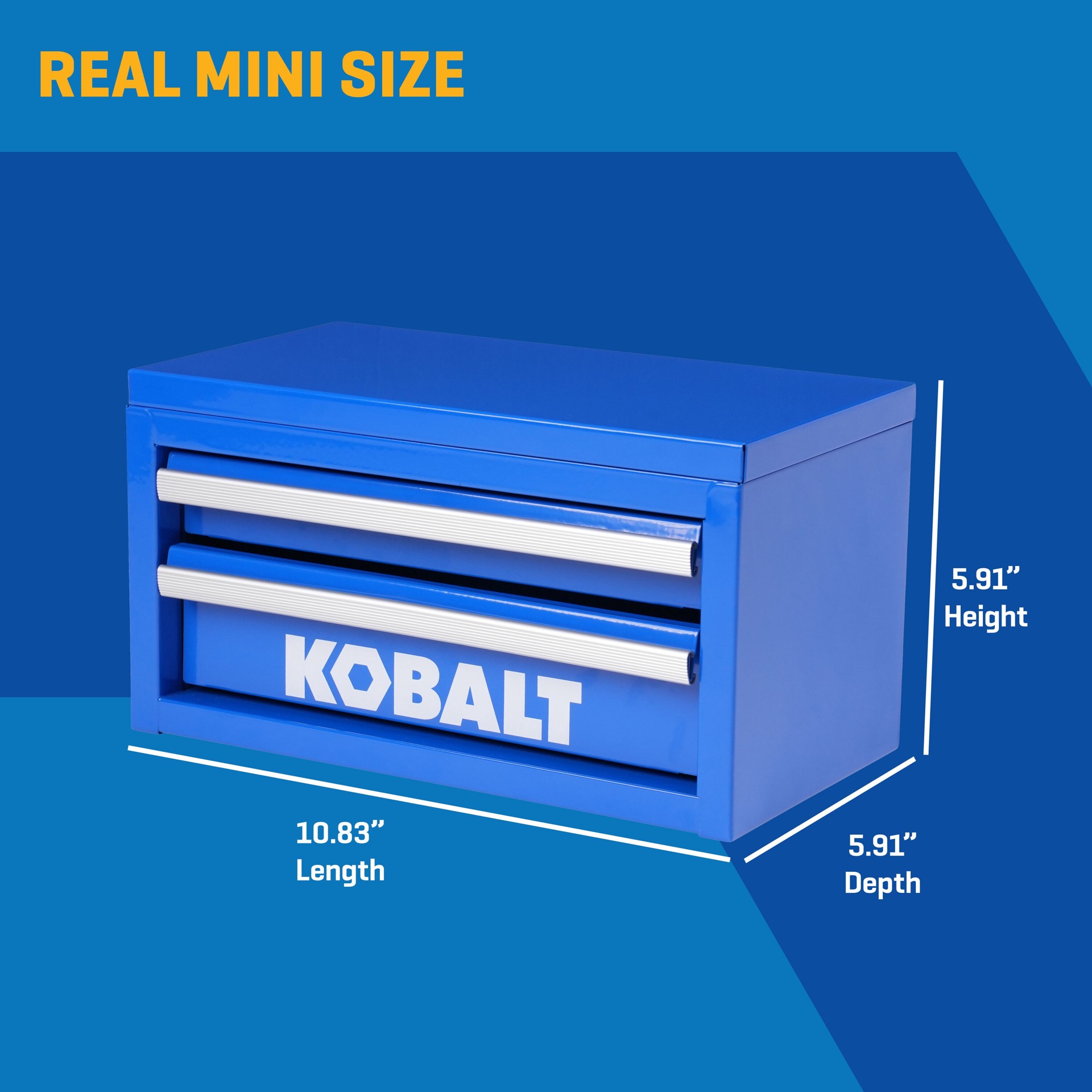 slide 2 of 6, Kobalt Portable tool box 10.83-in W x 5.91-in H x 5.91-in D 2 -Drawer Blue Steel Tool Box, 1 ct