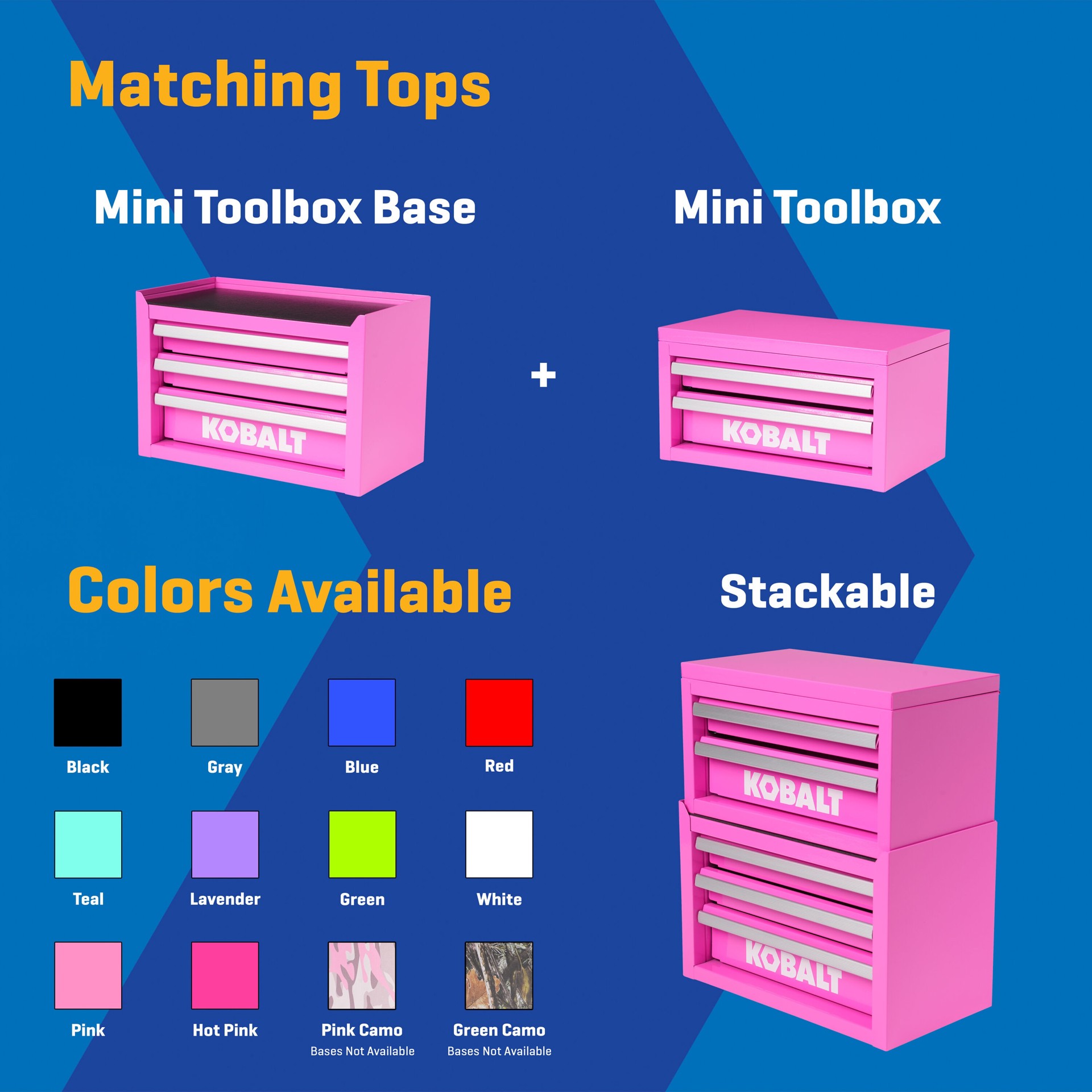 slide 4 of 6, Kobalt Portable tool box 11.1-in W x 7.36-in H x 6.14-in D 3 -Drawer Pink Steel Tool Box, 1 ct