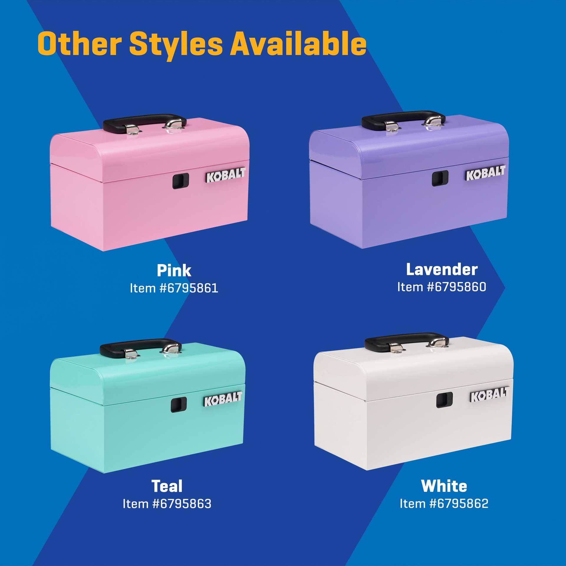 slide 5 of 6, Kobalt Portable tool box 11.1-in W x 7.36-in H x 6.14-in D 3 -Drawer Pink Steel Tool Box, 1 ct