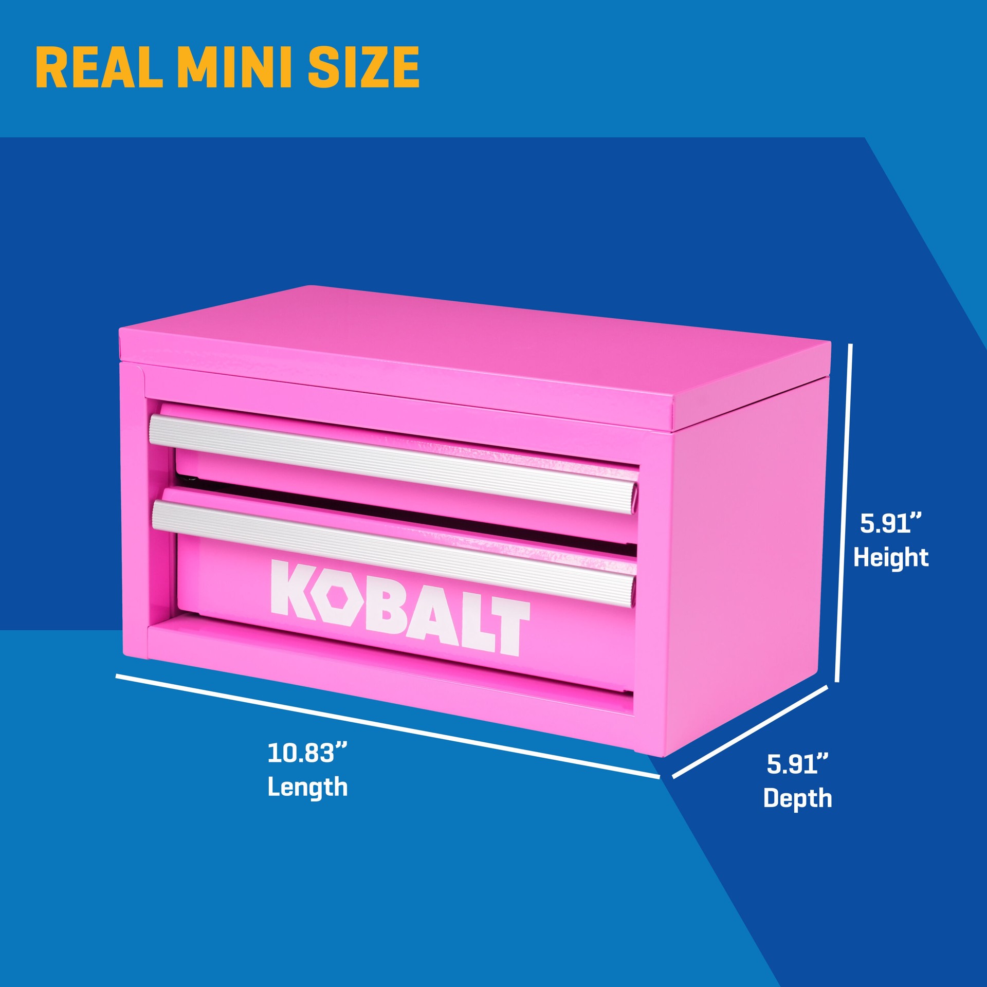 slide 2 of 6, Kobalt Portable Tool Boxes 10.83-in W x 5.91-in H x 5.91-in D 2 -Drawer Hot Pink Steel Tool Box, 1 ct