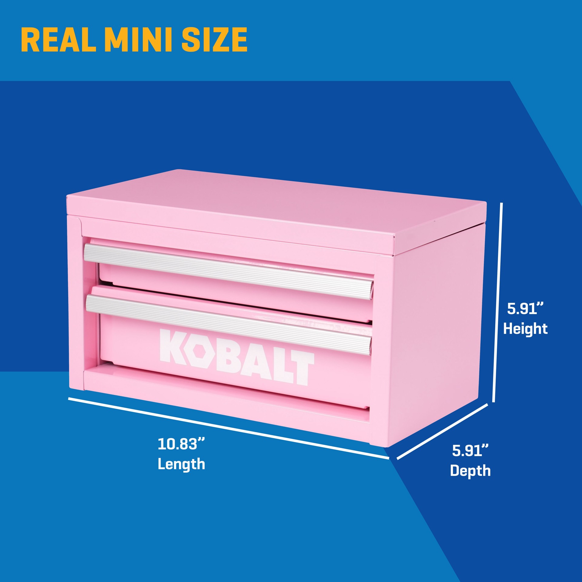 slide 2 of 6, Kobalt Portable tool box 10.83-in W x 5.91-in H x 5.91-in D 2 -Drawer Pink Steel Tool Box, 1 ct