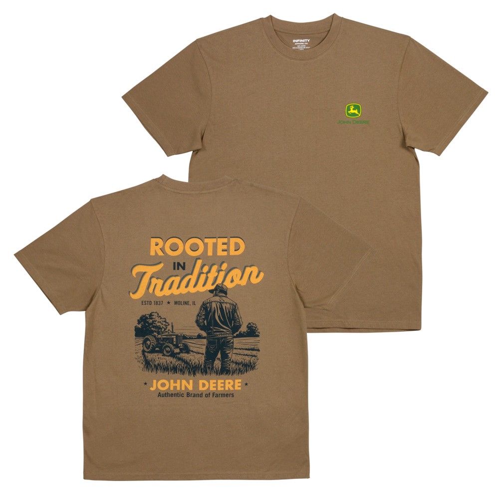 slide 4 of 4, John Deere Men's Brown Medium weight Knit Short sleeve Graphic T-shirt ( L ), 1 ct