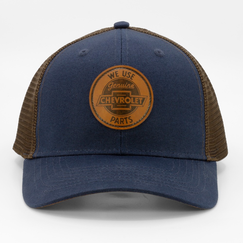 slide 2 of 4, Chevrolet Men's Navy/Brown Cotton/Polyester Baseball cap, 1 ct