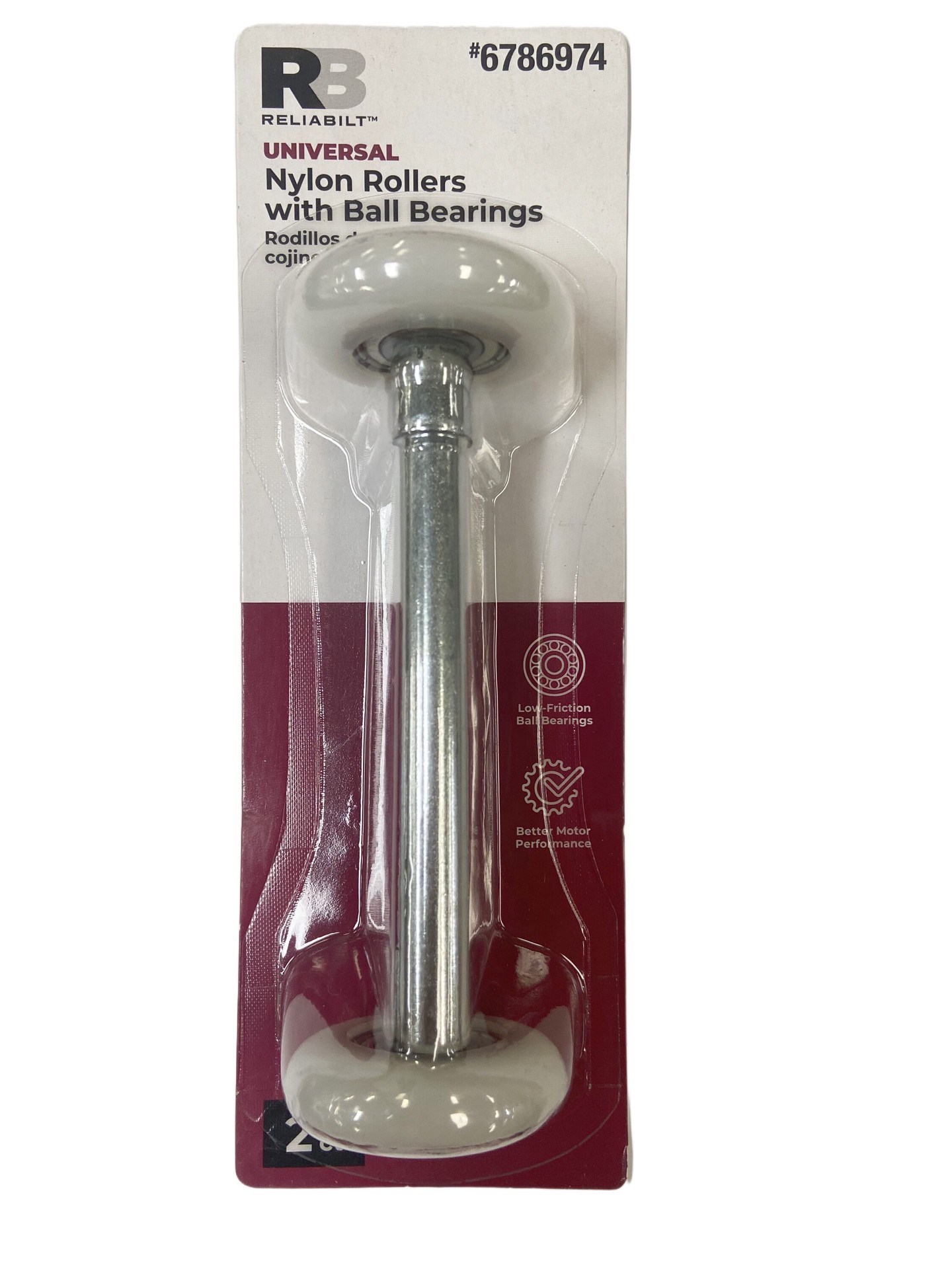 slide 2 of 5, RELIABILT Garage Door Ball Bearing White Nylon and steel Roller 2 -Pack, 1 ct