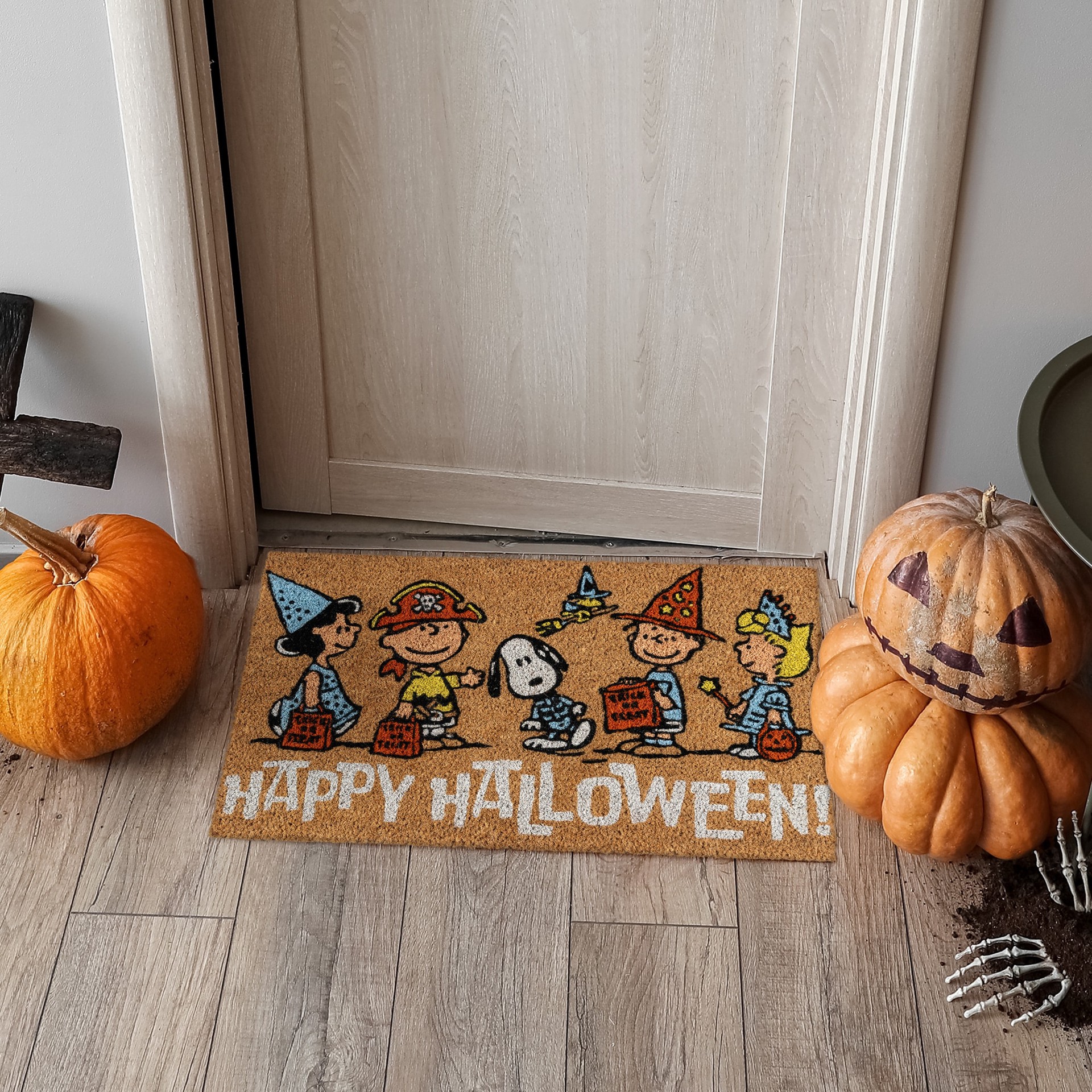 slide 3 of 6, Peanuts 18-in x 30-in Multicolor Coir Non-Slip Grip Indoor or outdoor Door Mat, 1 ct