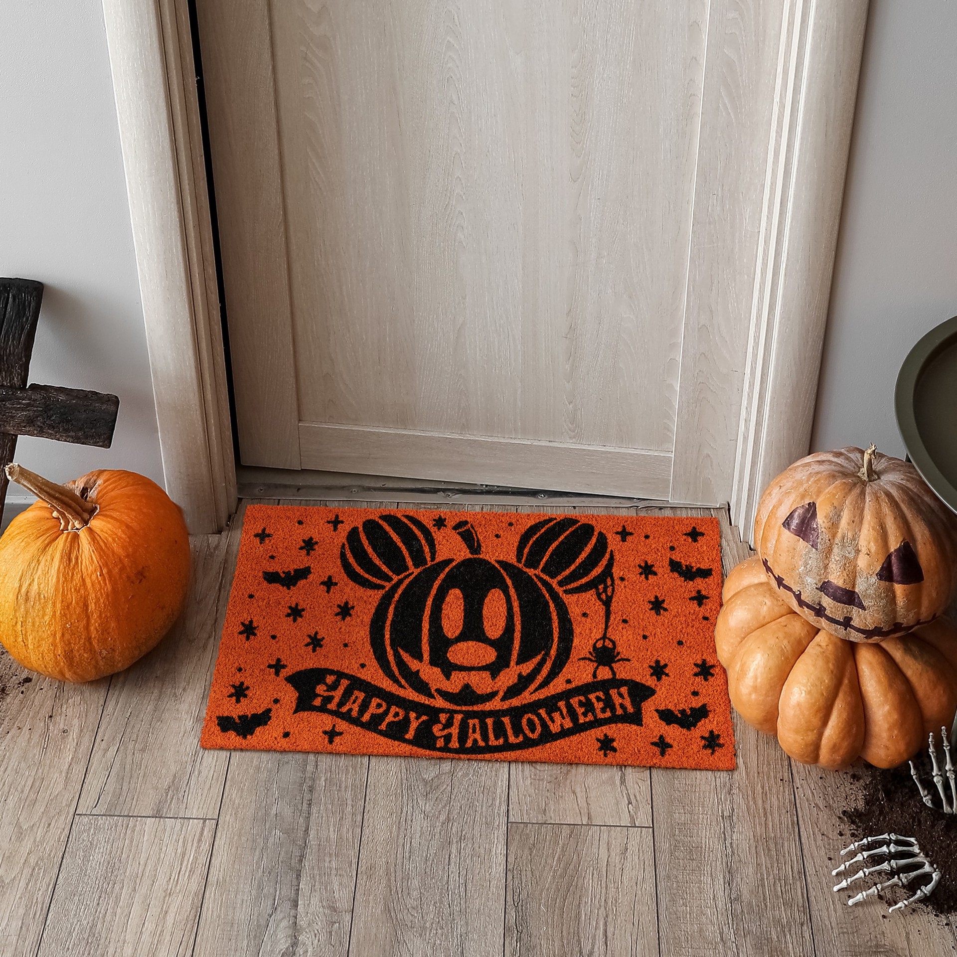 slide 3 of 6, Disney 18-in x 30-in Orange Coir Non-Slip Grip Indoor or outdoor Fall Door Mat, 1 ct