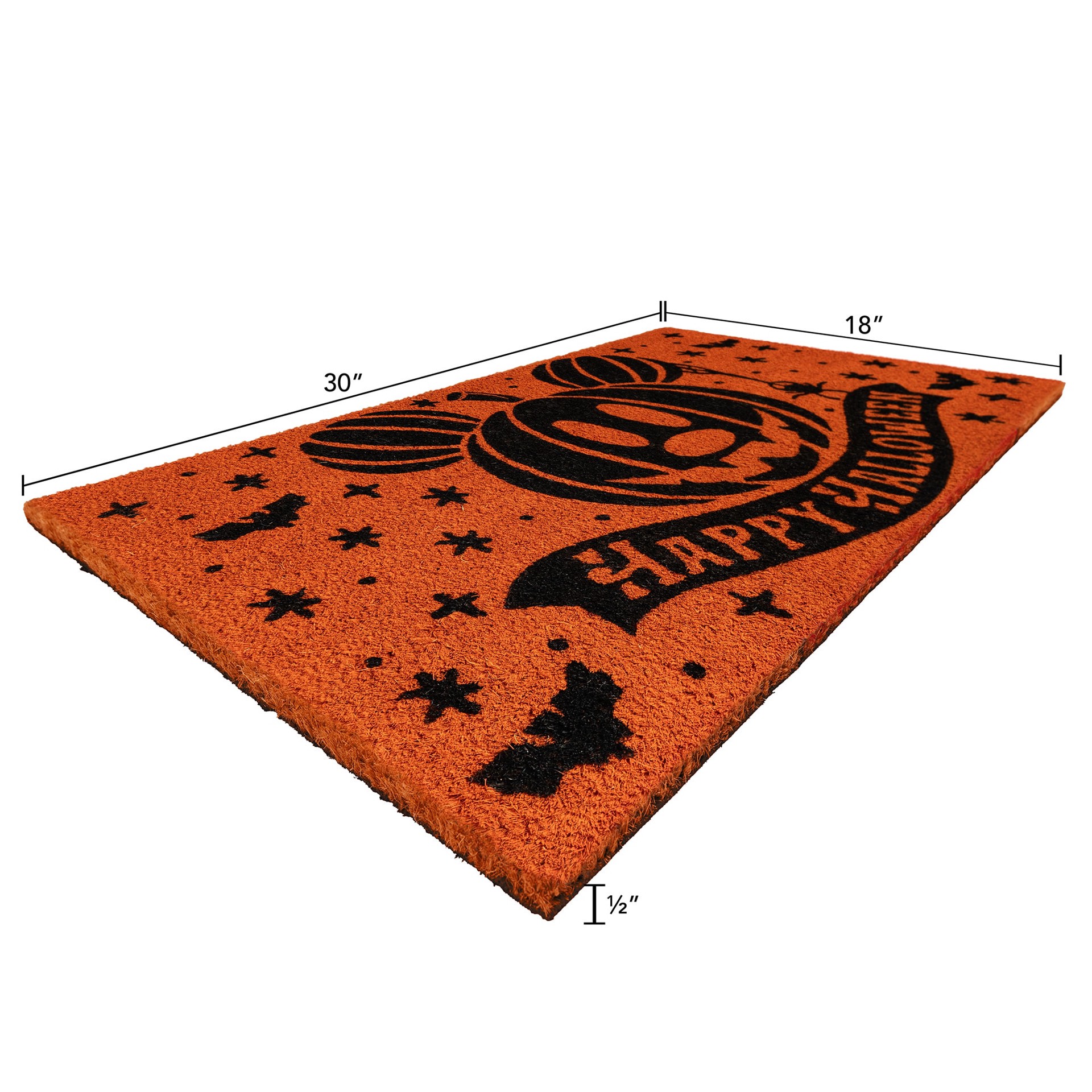 slide 4 of 6, Disney 18-in x 30-in Orange Coir Non-Slip Grip Indoor or outdoor Fall Door Mat, 1 ct