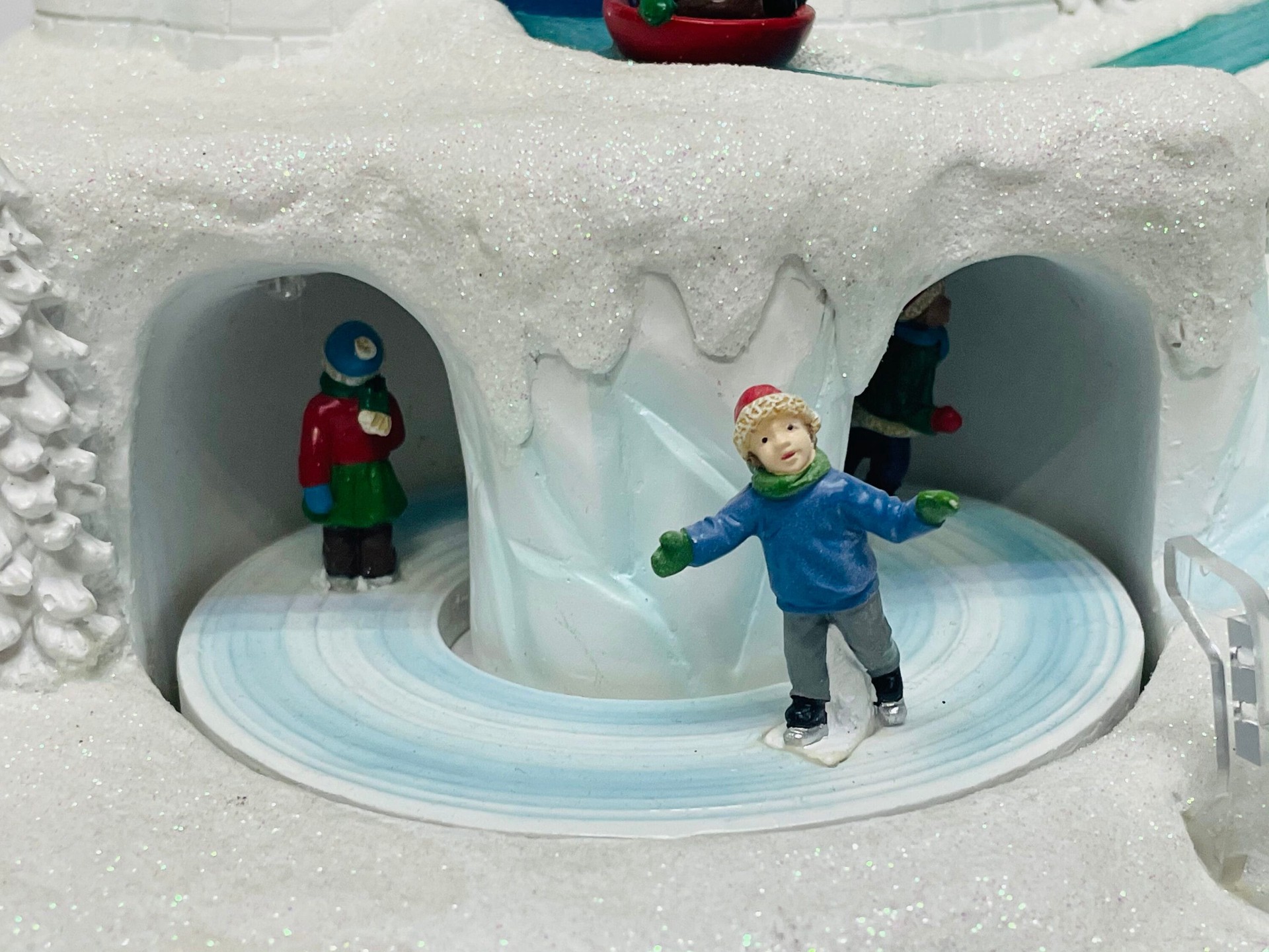 slide 3 of 5, Carole Towne Ice Park Palace Animatronic Lighted Musical Village scene, 1 ct