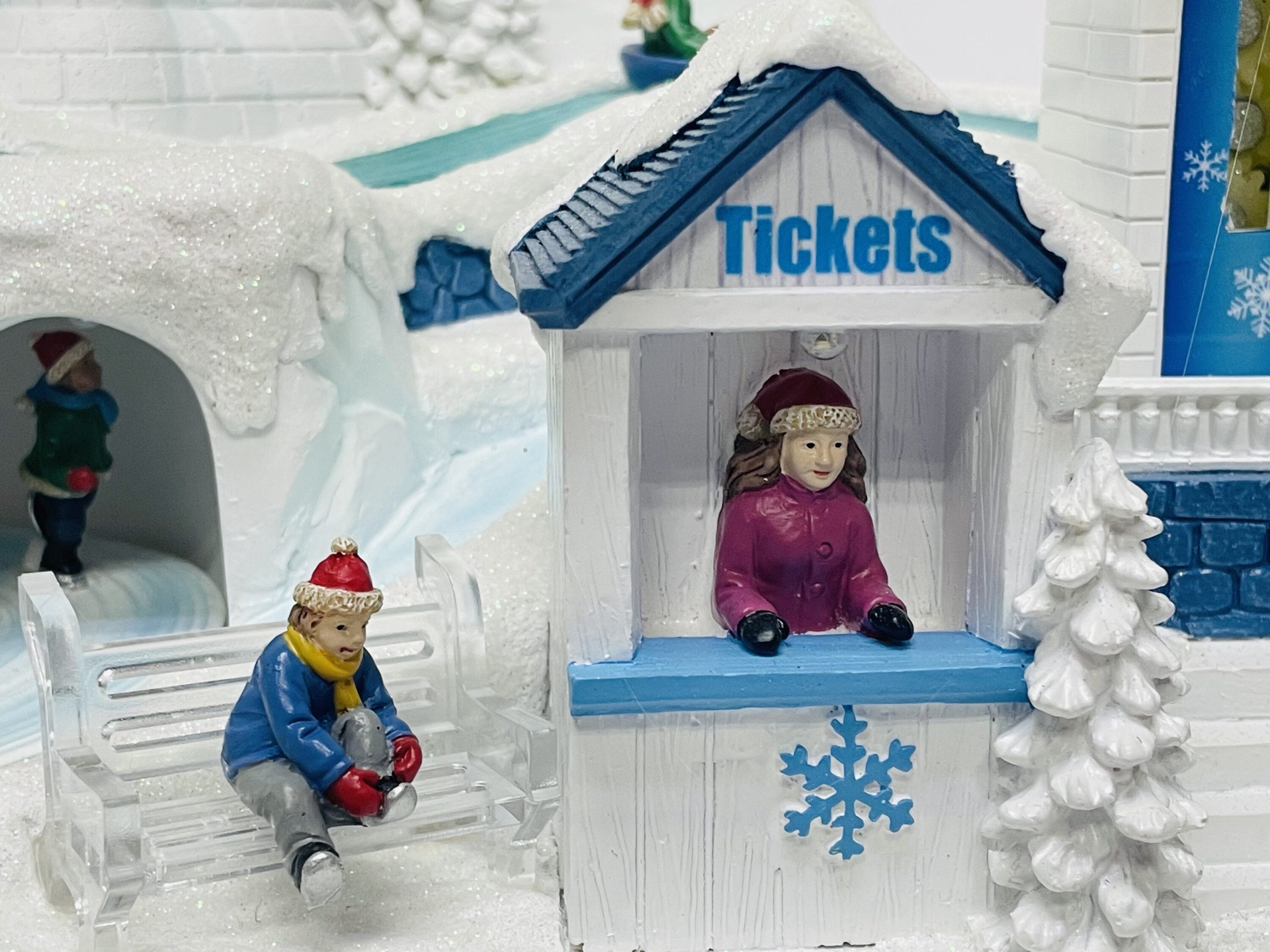 slide 4 of 5, Carole Towne Ice Park Palace Animatronic Lighted Musical Village scene, 1 ct