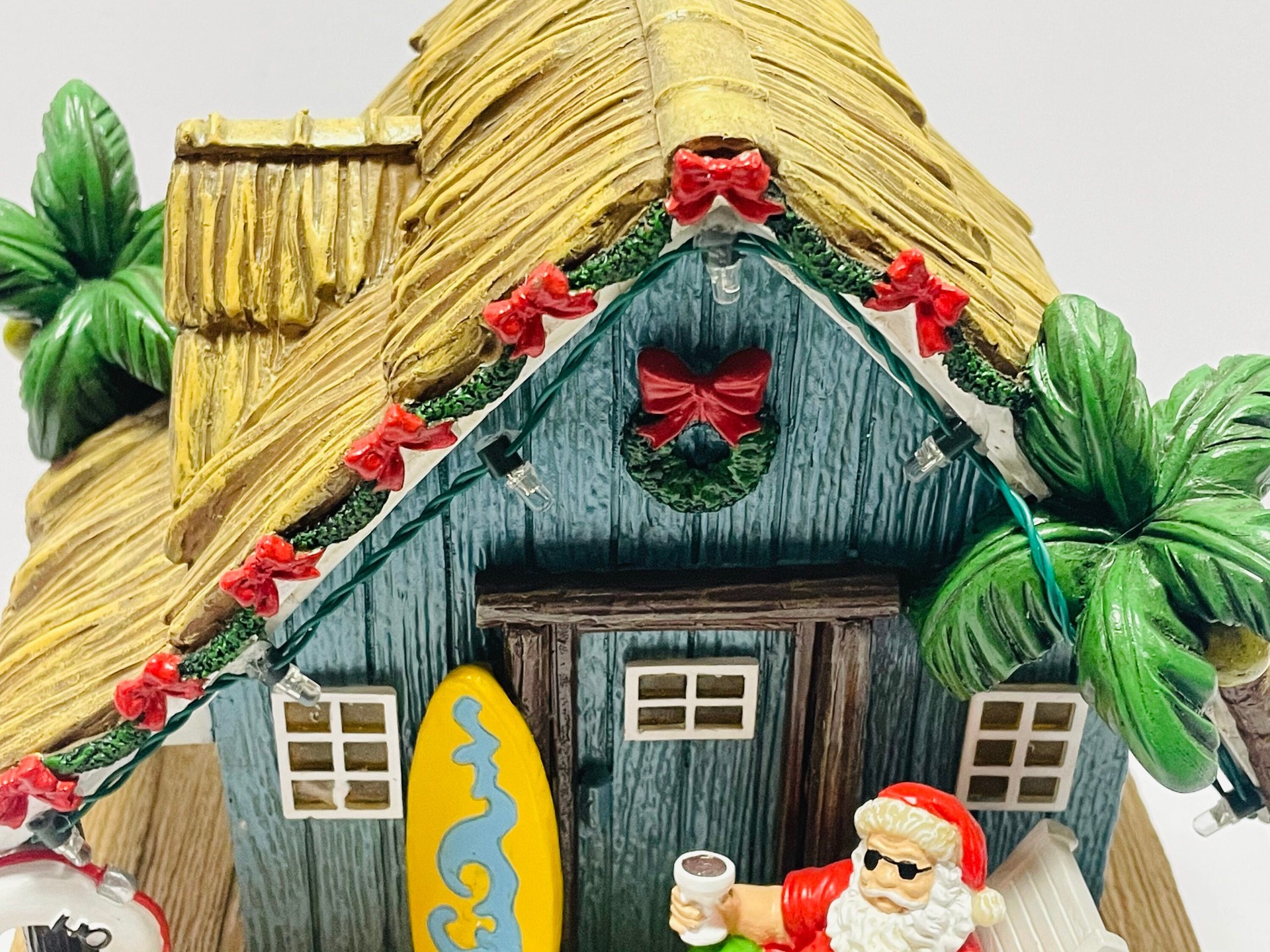 slide 5 of 5, Carole Towne Santa's Beach House Lighted Musical Village scene, 1 ct