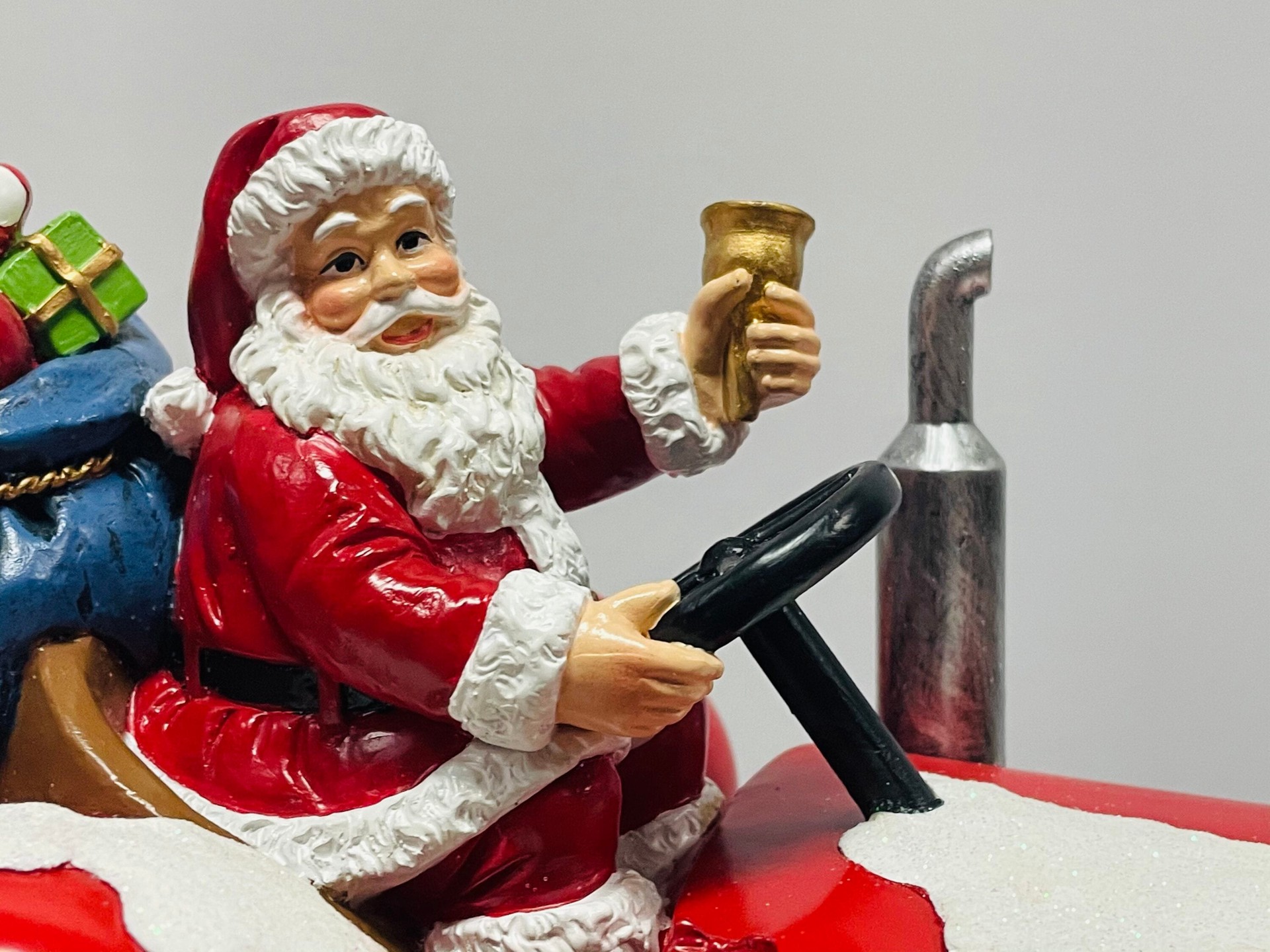 slide 2 of 5, Carole Towne Santa's Tractor Village scene, 1 ct