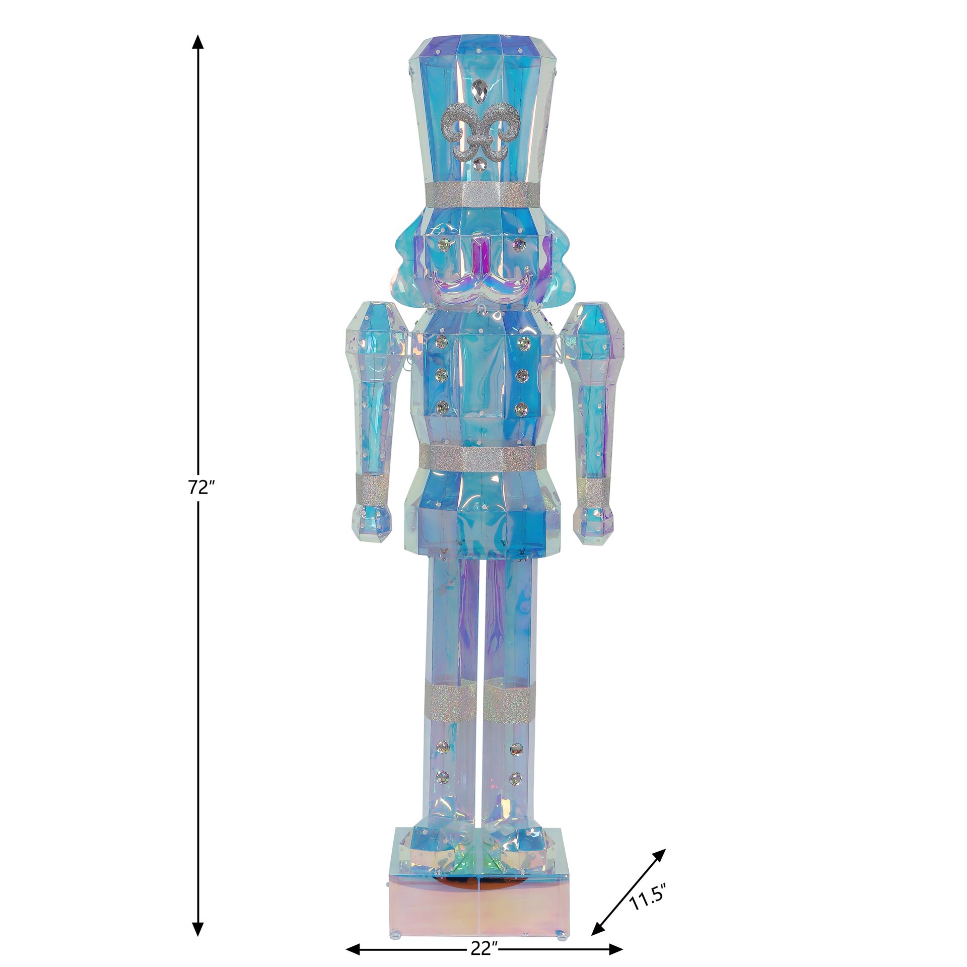 slide 3 of 6, Holiday Living 72-in Freestanding Nutcracker Yard decoration with White LED Lights, 1 ct