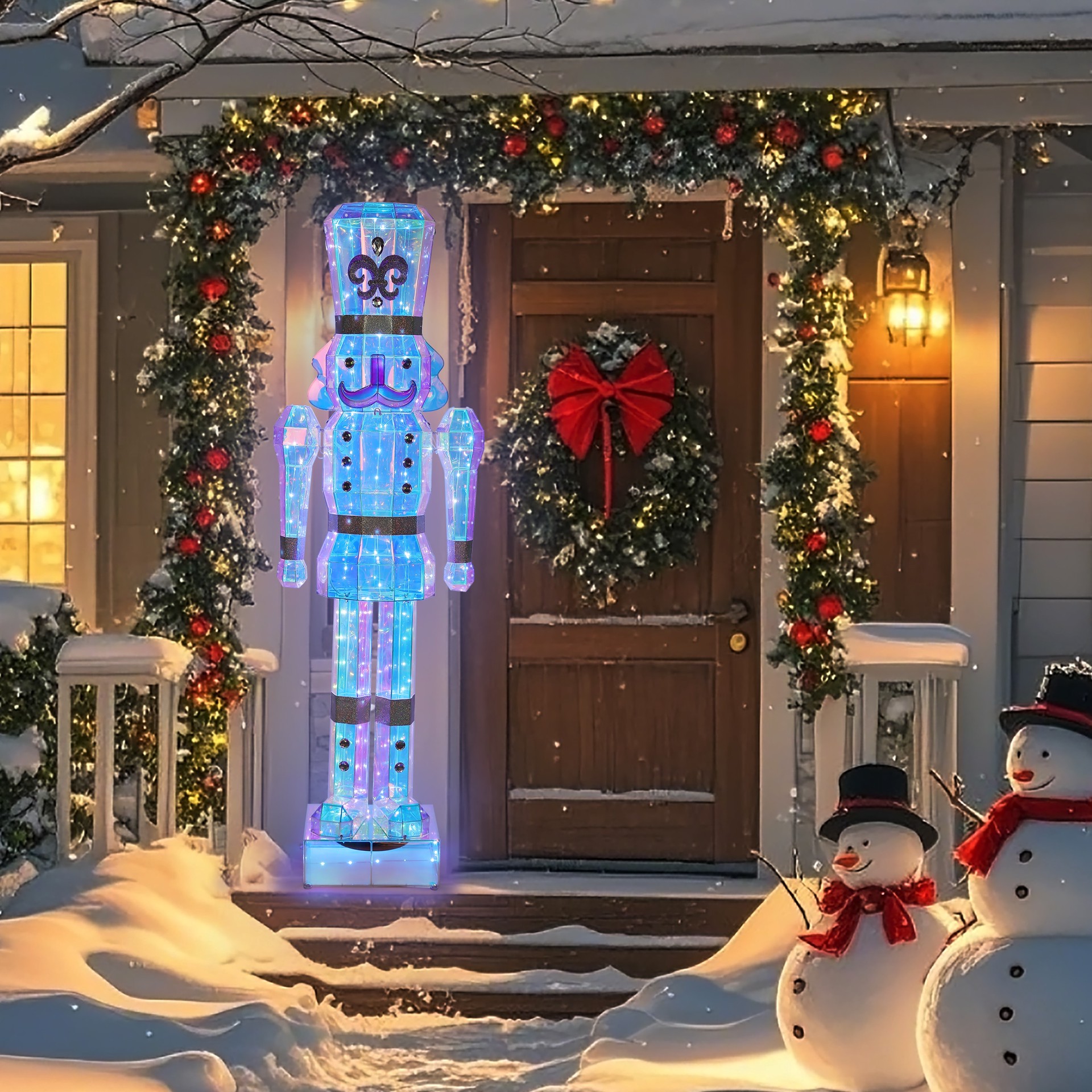 slide 6 of 6, Holiday Living 72-in Freestanding Nutcracker Yard decoration with White LED Lights, 1 ct