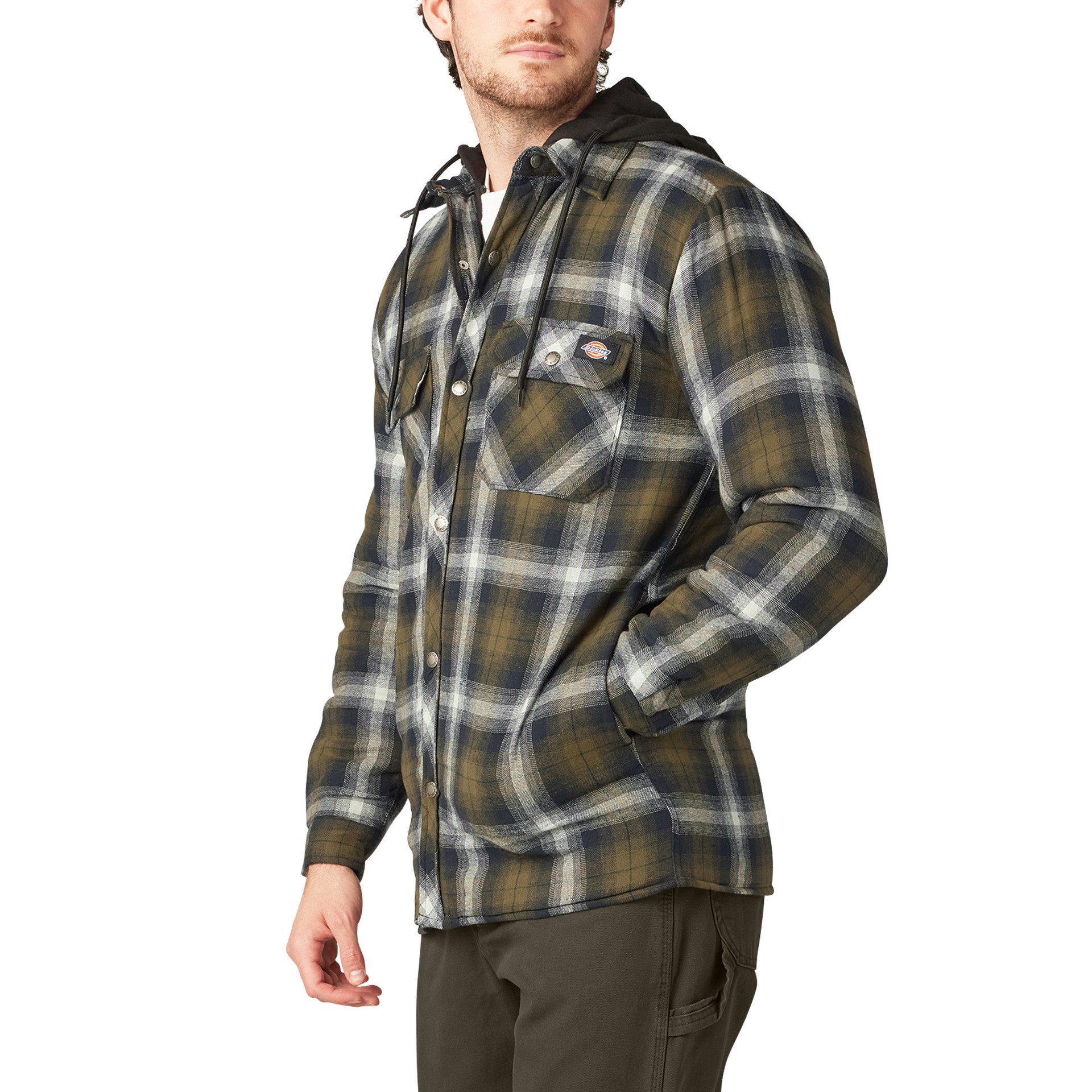slide 3 of 4, Dickies Men's Charcoal Flannel Shirt jacket ( Medium ), 1 ct