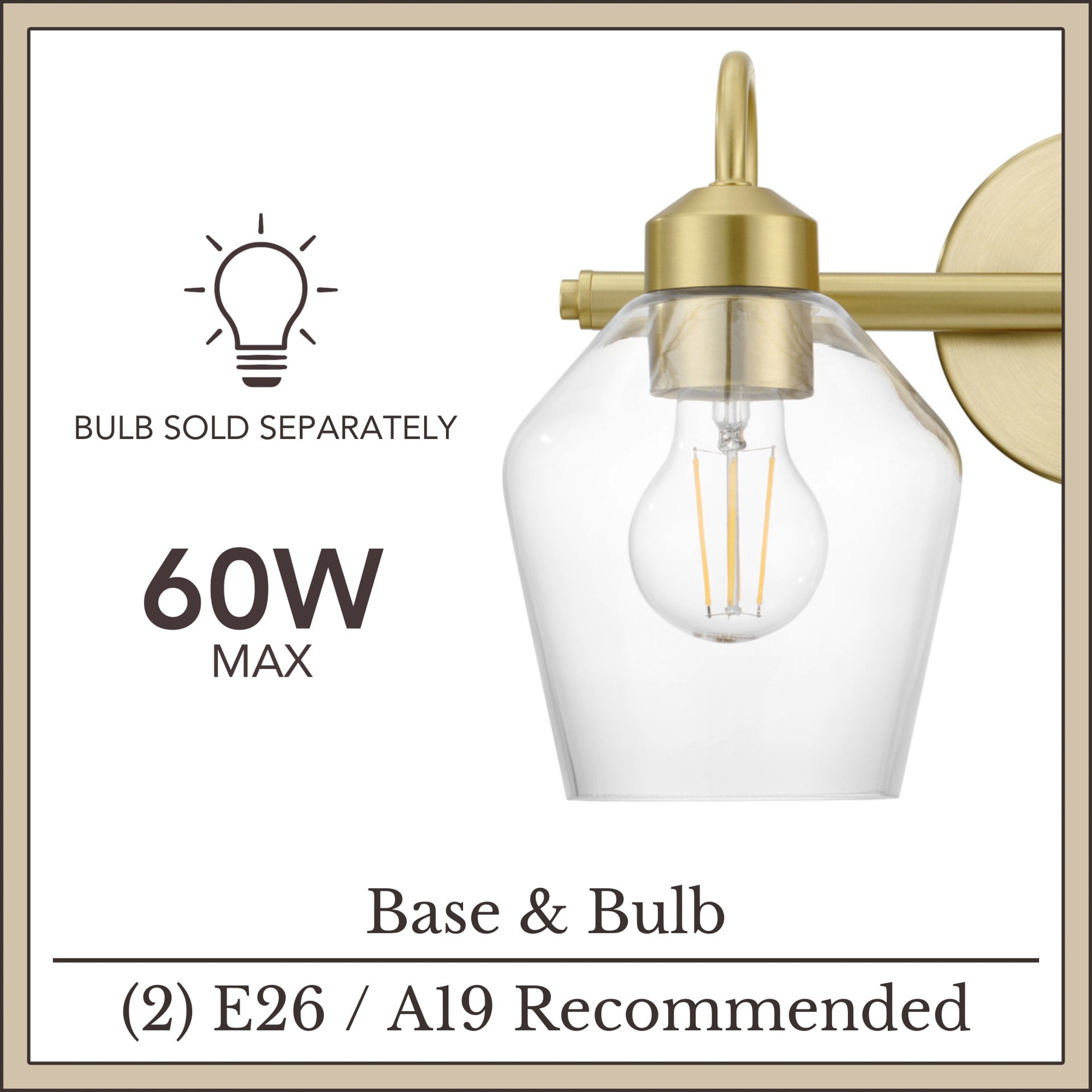 slide 5 of 6, allen + roth Merritt 14.75-in 2 -Light Brushed Gold Modern/contemporary Vanity light, 1 ct