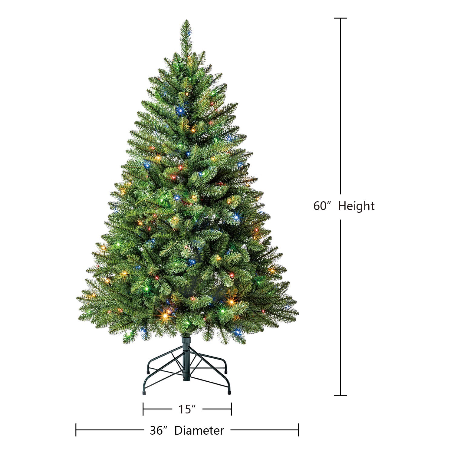 slide 4 of 6, Holiday Living 5-ft Greensboro Pre-lit Artificial Christmas Tree with Color Changing LED Lights, 1 ct