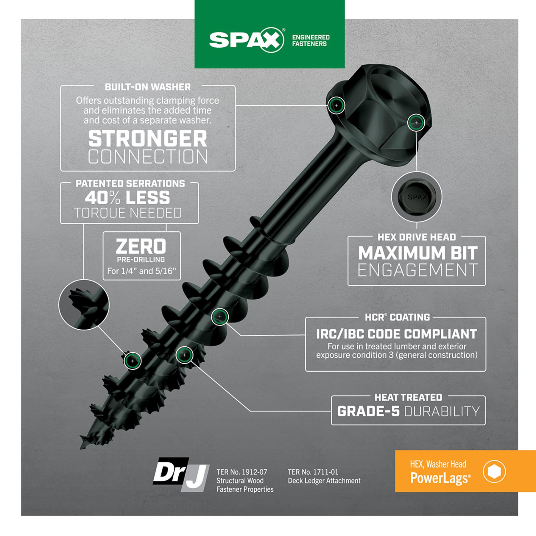 slide 5 of 6, SPAX PowerLags PowerLag # 1/4-in x 1-1/2-in Double-barrier Exterior Wood screws ( 500 -Per Box ), 1 ct