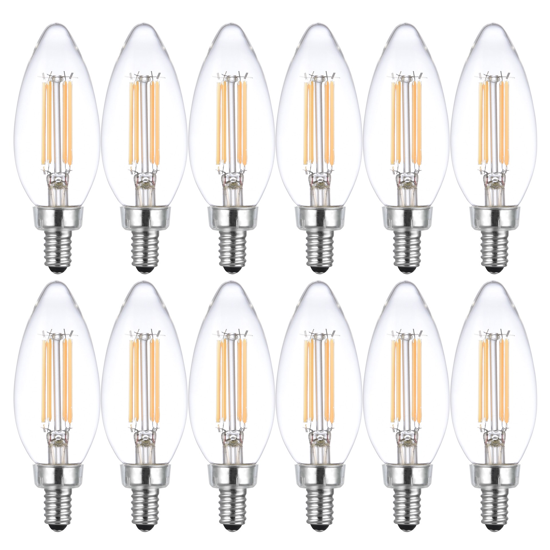 slide 5 of 6, Utilitech Led light bulb 60 -Watt EQ BC Soft white Candelabra base (E-12) Dimmable LED Decorative Light Bulb 12 -Pack, 1 ct