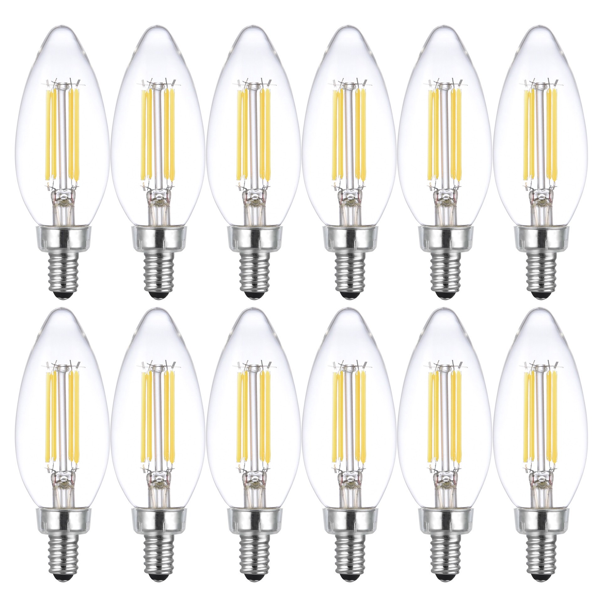 slide 5 of 6, Utilitech Led light bulb 60 -Watt EQ BC Daylight Candelabra base (E-12) Dimmable LED Decorative Light Bulb 12 -Pack, 1 ct
