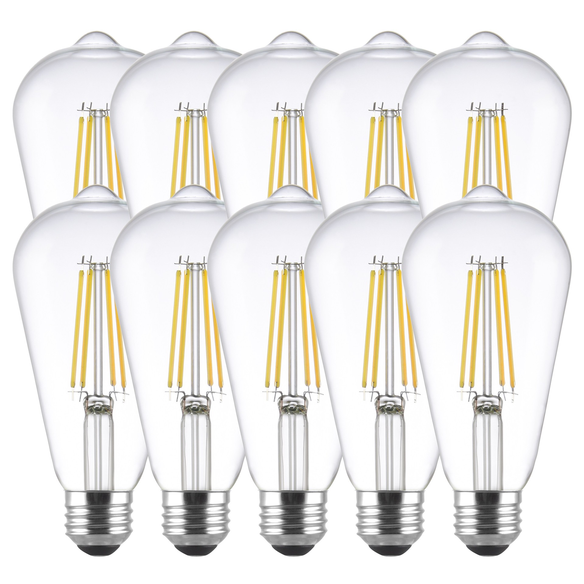 slide 5 of 6, Utilitech Led light bulb 60 -Watt EQ ST19 Daylight Medium base (E-26) Dimmable LED Decorative Light Bulb 10 -Pack, 1 ct