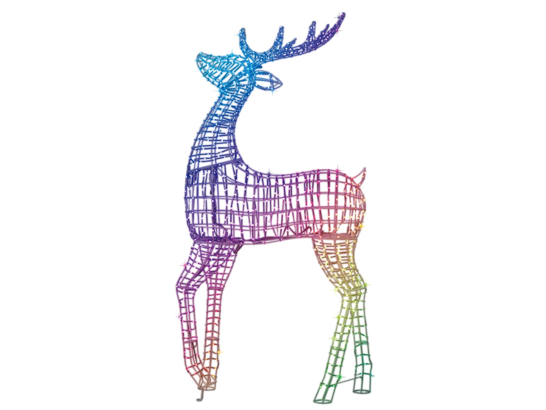 slide 1 of 6, GE 72-in Freestanding Reindeer Yard decoration with Multicolor LED Lights, 1 ct