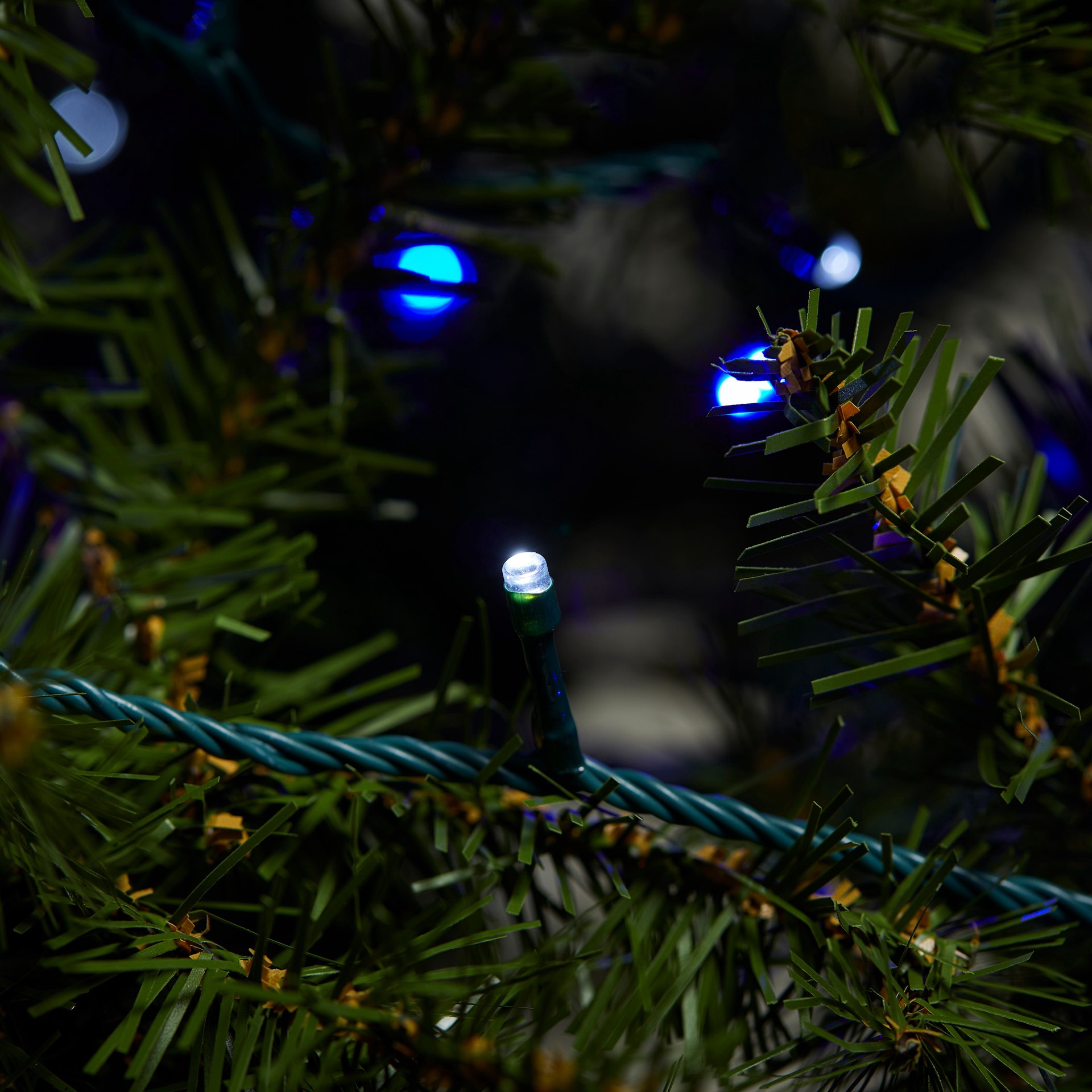 slide 3 of 5, GE StayBright 200 -Count 41.4-ft Blue/White LED Plug-In Christmas String Lights, 1 ct