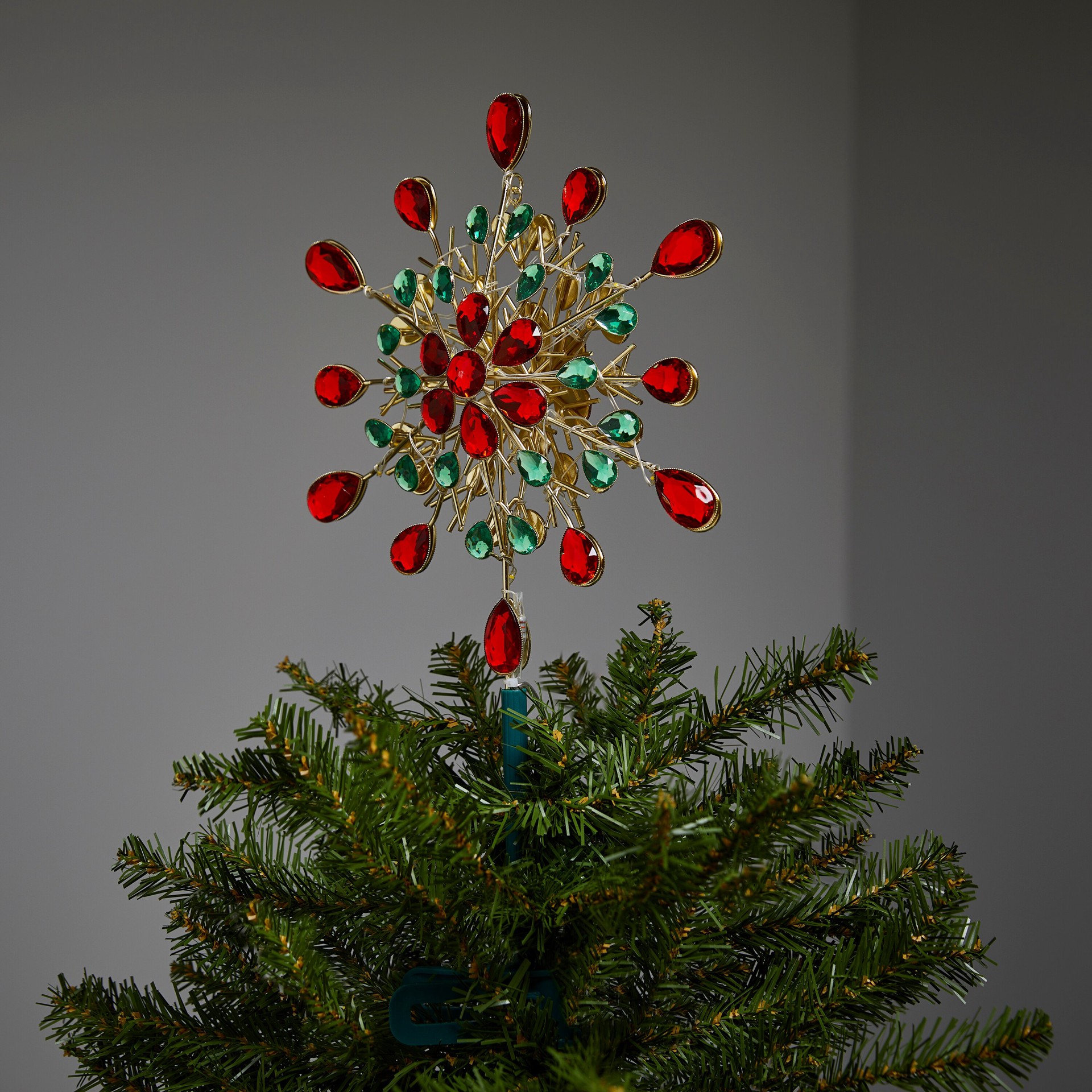 slide 5 of 6, GE 9.5-in Green, Red, Gold White Christmas Tree Topper, 1 ct