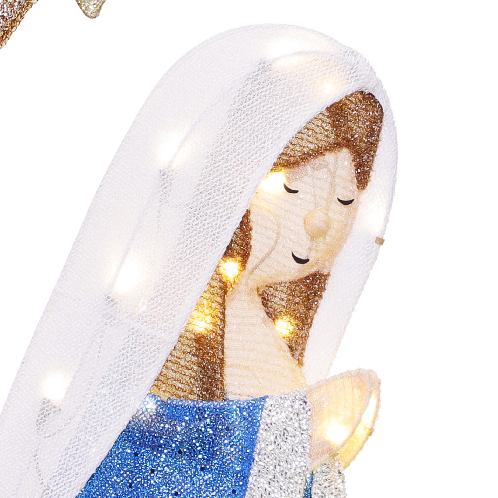 slide 4 of 6, Holiday Living 36-in Freestanding Nativity Yard decoration with White LED Lights, 1 ct