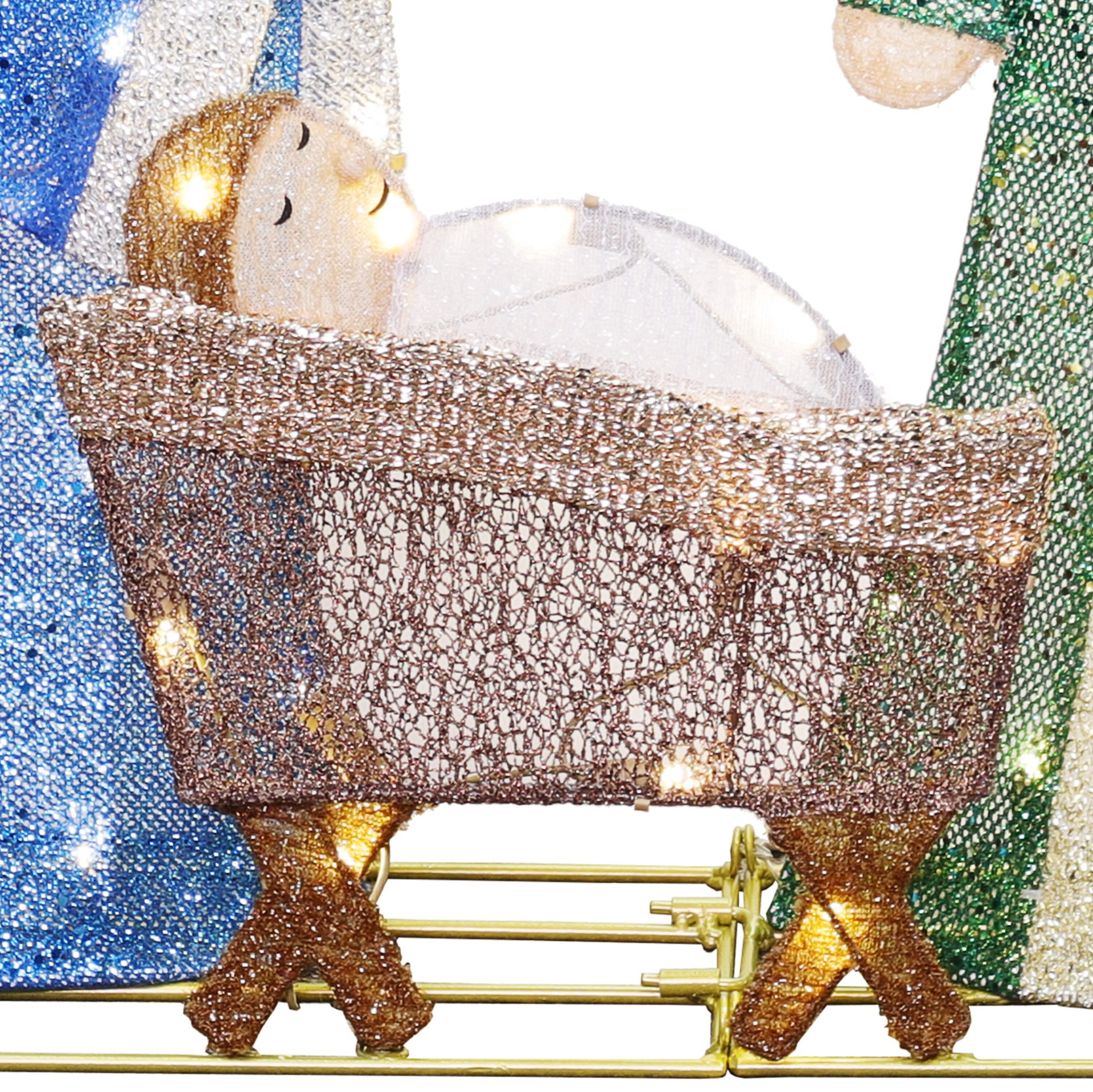 slide 6 of 6, Holiday Living 36-in Freestanding Nativity Yard decoration with White LED Lights, 1 ct