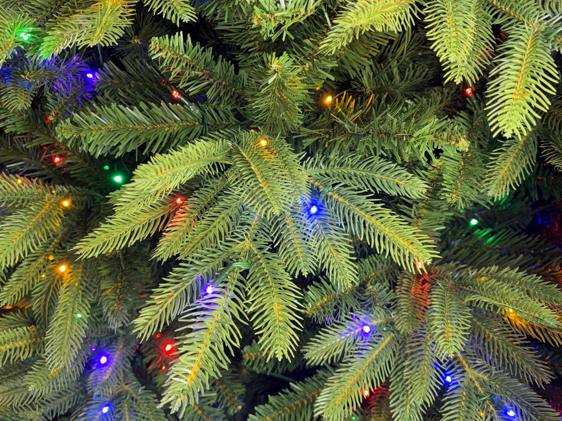 slide 5 of 6, Holiday Living 7.5-ft Parque Pre-lit Artificial Christmas Tree with Twinkling Color Changing LED Lights, 1 ct