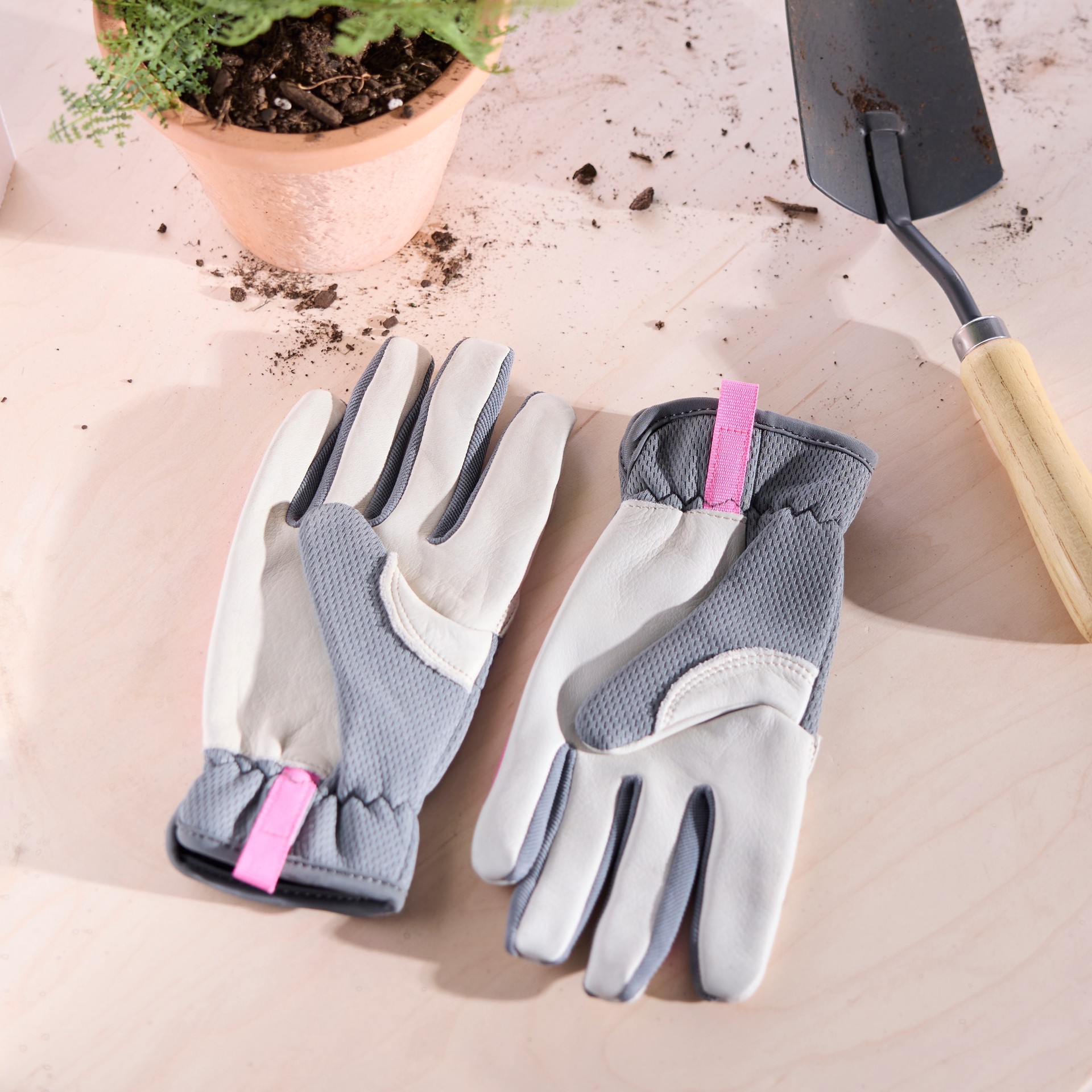 slide 6 of 6, Kobalt Small Pink Leather/Polyester Utility Gloves 1 -Pairs, 1 ct