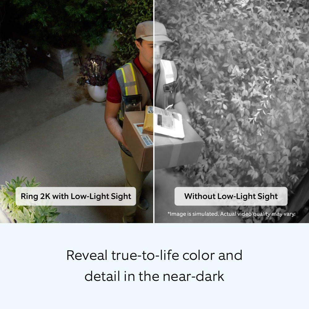 slide 2 of 6, Ring Outdoor Cam Plus, Plug-In with 2K Video and Ring Vision, Low-Light Sight, and Mount-Anywhere Versatility (Black), 1 ct