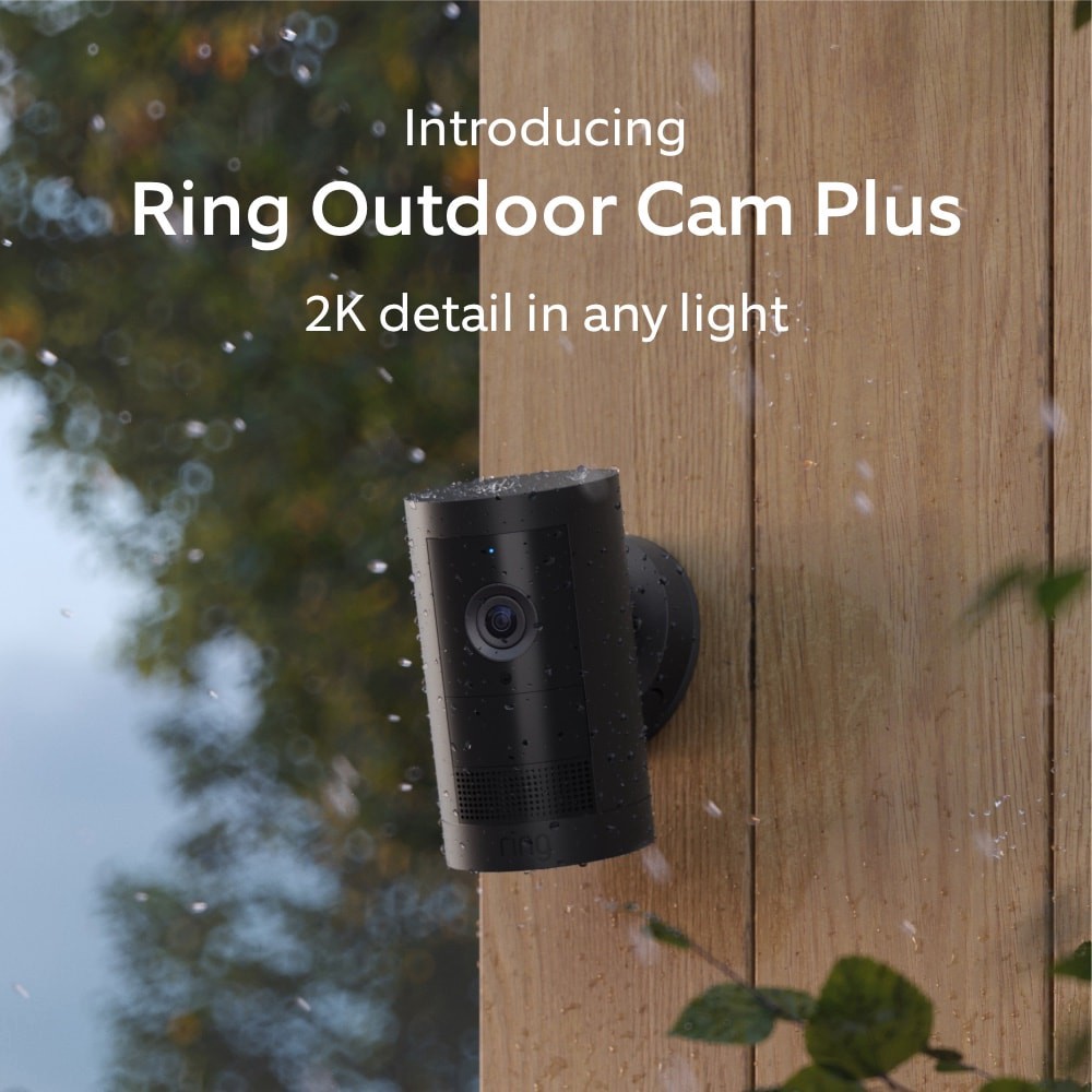 slide 2 of 6, Ring Outdoor Cam Plus, Battery with 2K Video and Ring Vision, Low-Light Sight, and Mount-Anywhere Versatility (Black), 1 ct