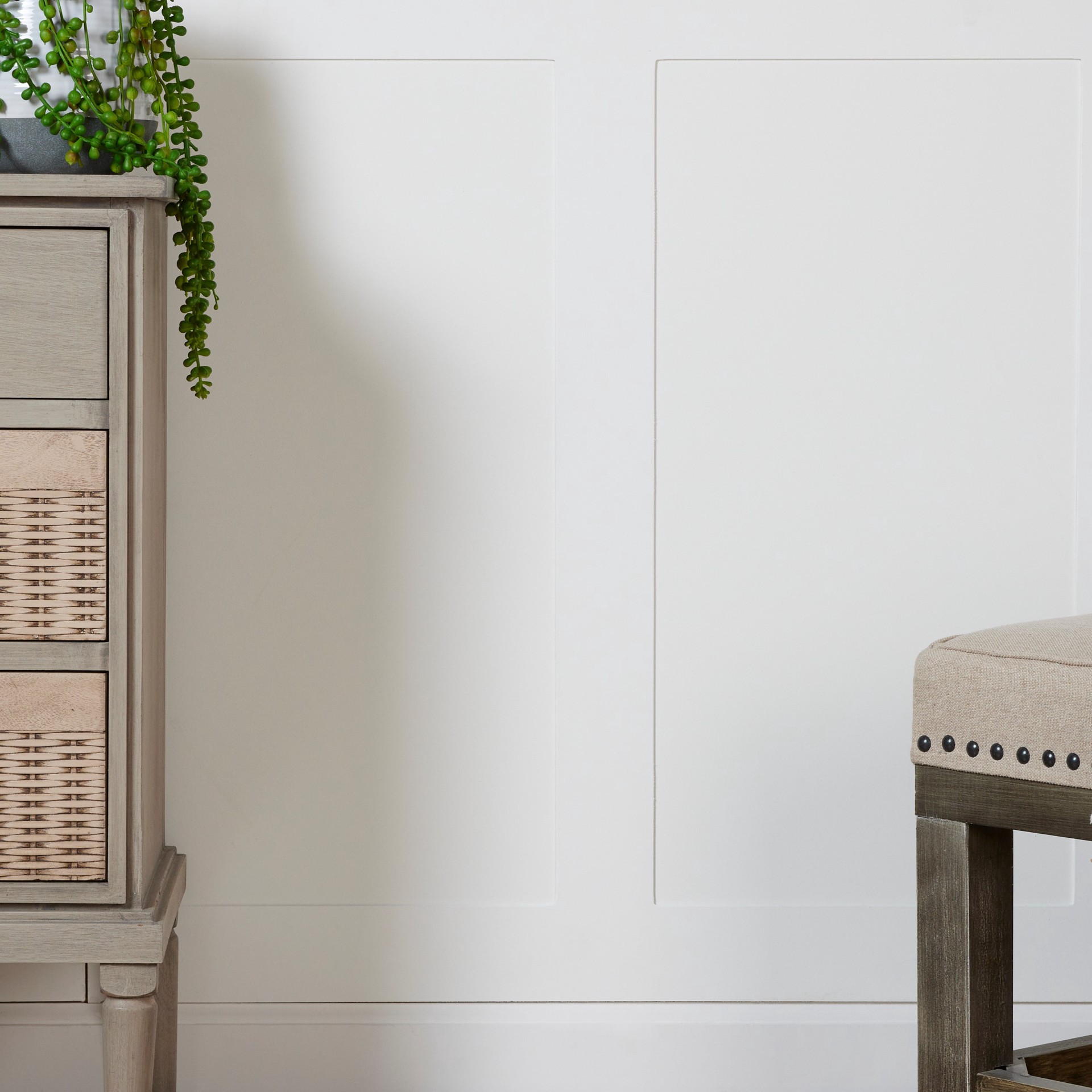 slide 3 of 6, Style Selections 48-in x 32-in Smooth Shaker Style White MDF Wainscoting Geometric Wall Panel ( 10.67-sq ft ), 1 ct