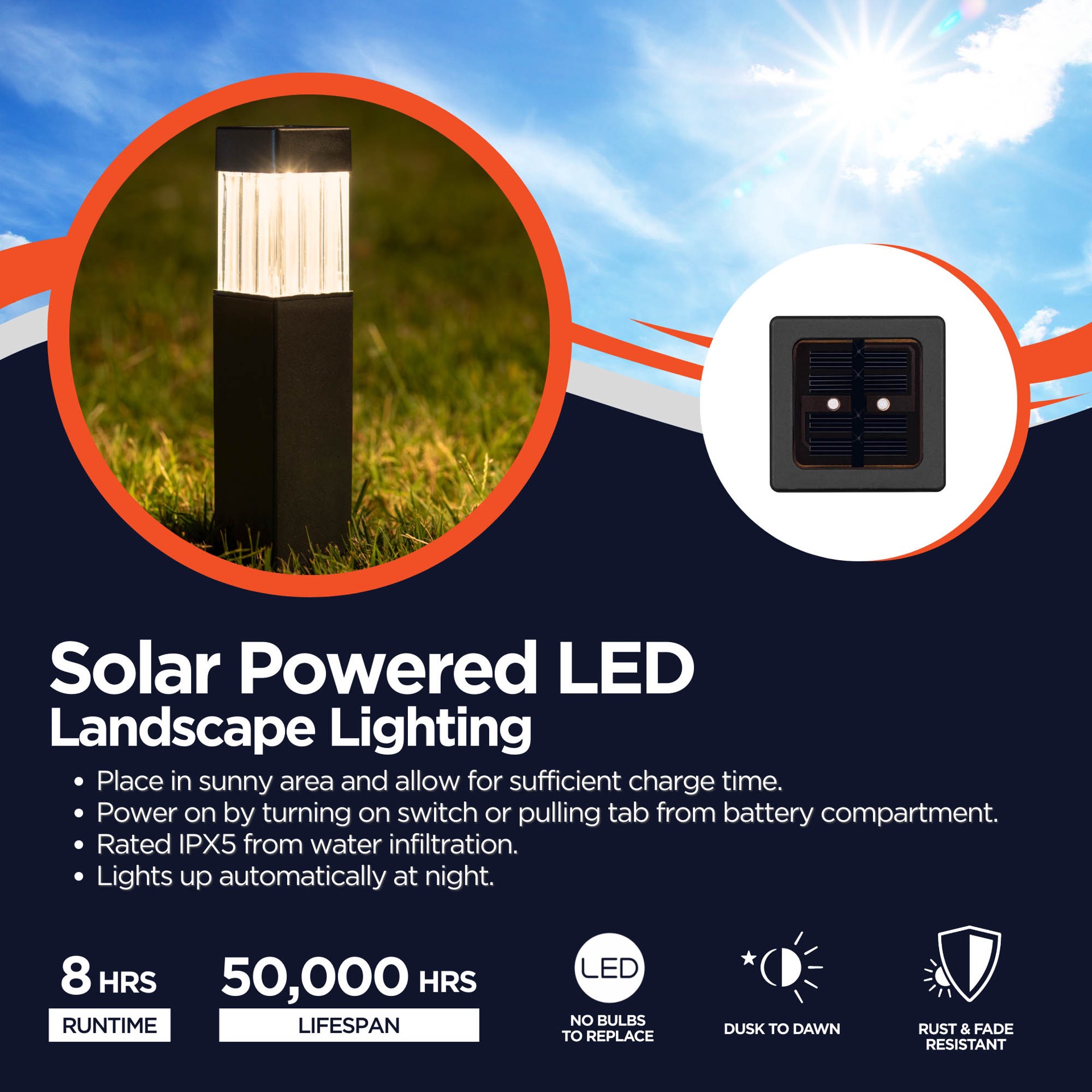 slide 6 of 6, Harbor Breeze 5 -Lumens 0.03 -Watt Matte Black Solar LED Outdoor Path Light ( 3000-K ), 1 ct