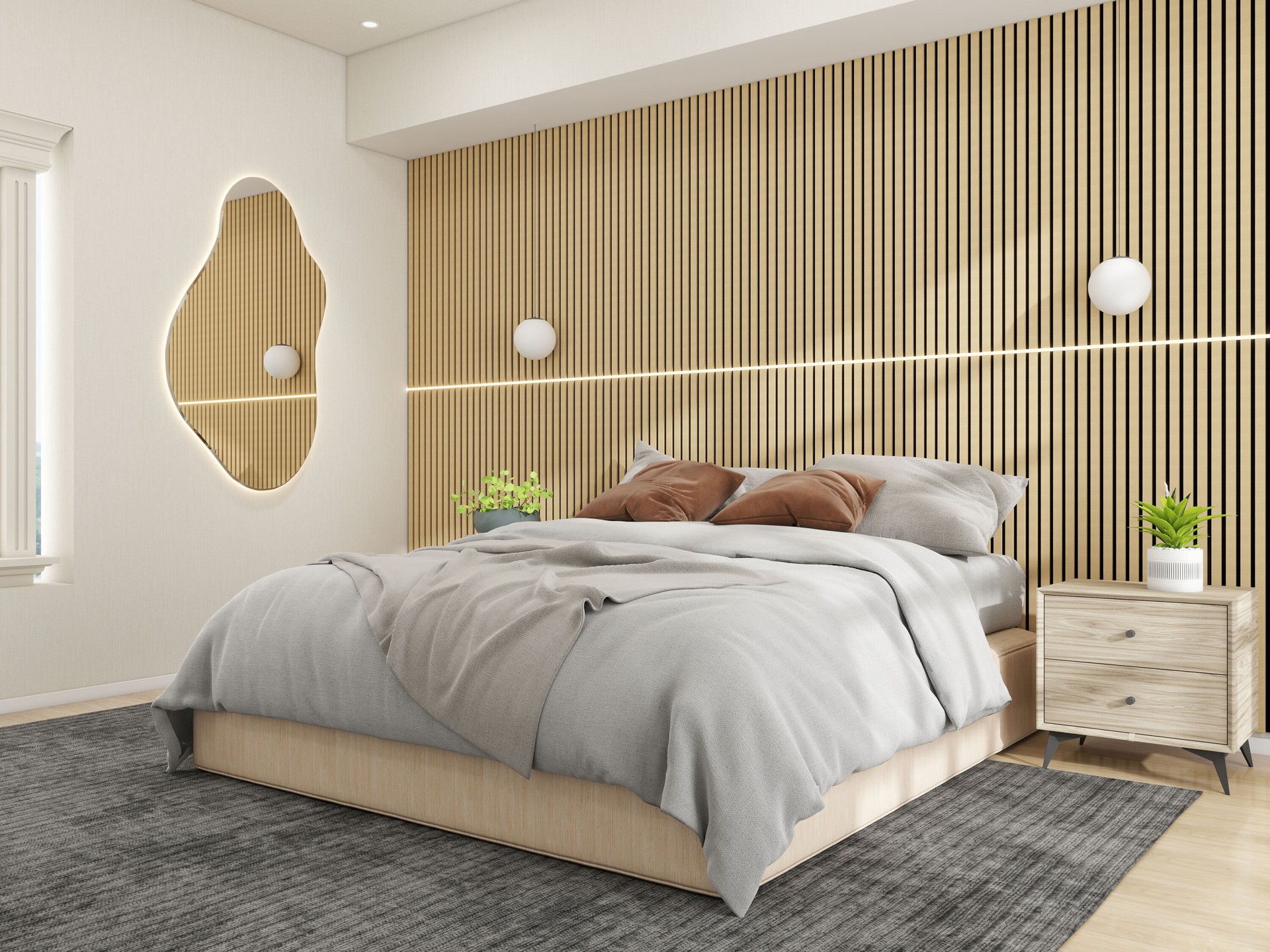 slide 4 of 6, Origin 21 47.24-in x 11.22-in Oak Veneer Acoustical Sound Absorbing Panel, 1 ct