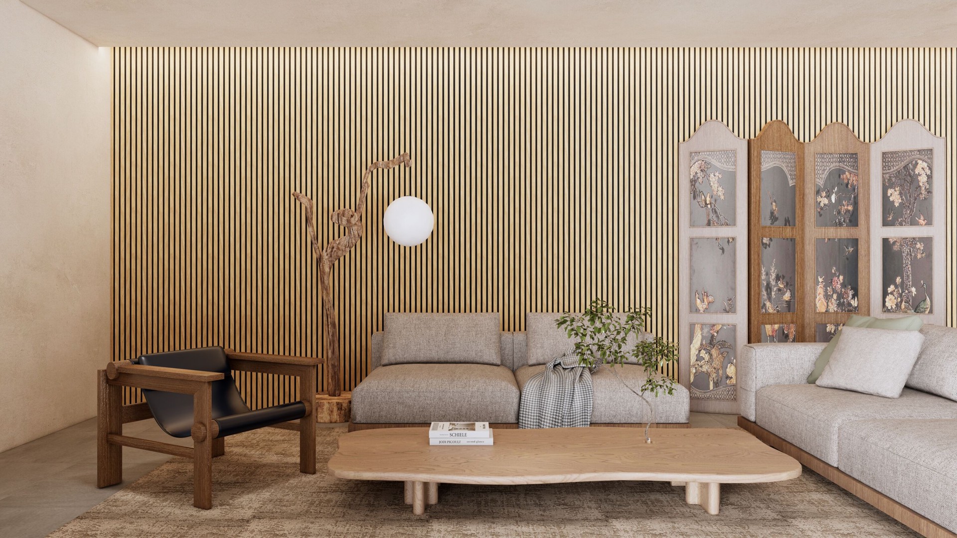 slide 6 of 6, Origin 21 47.24-in x 11.22-in Oak Veneer Acoustical Sound Absorbing Panel, 1 ct