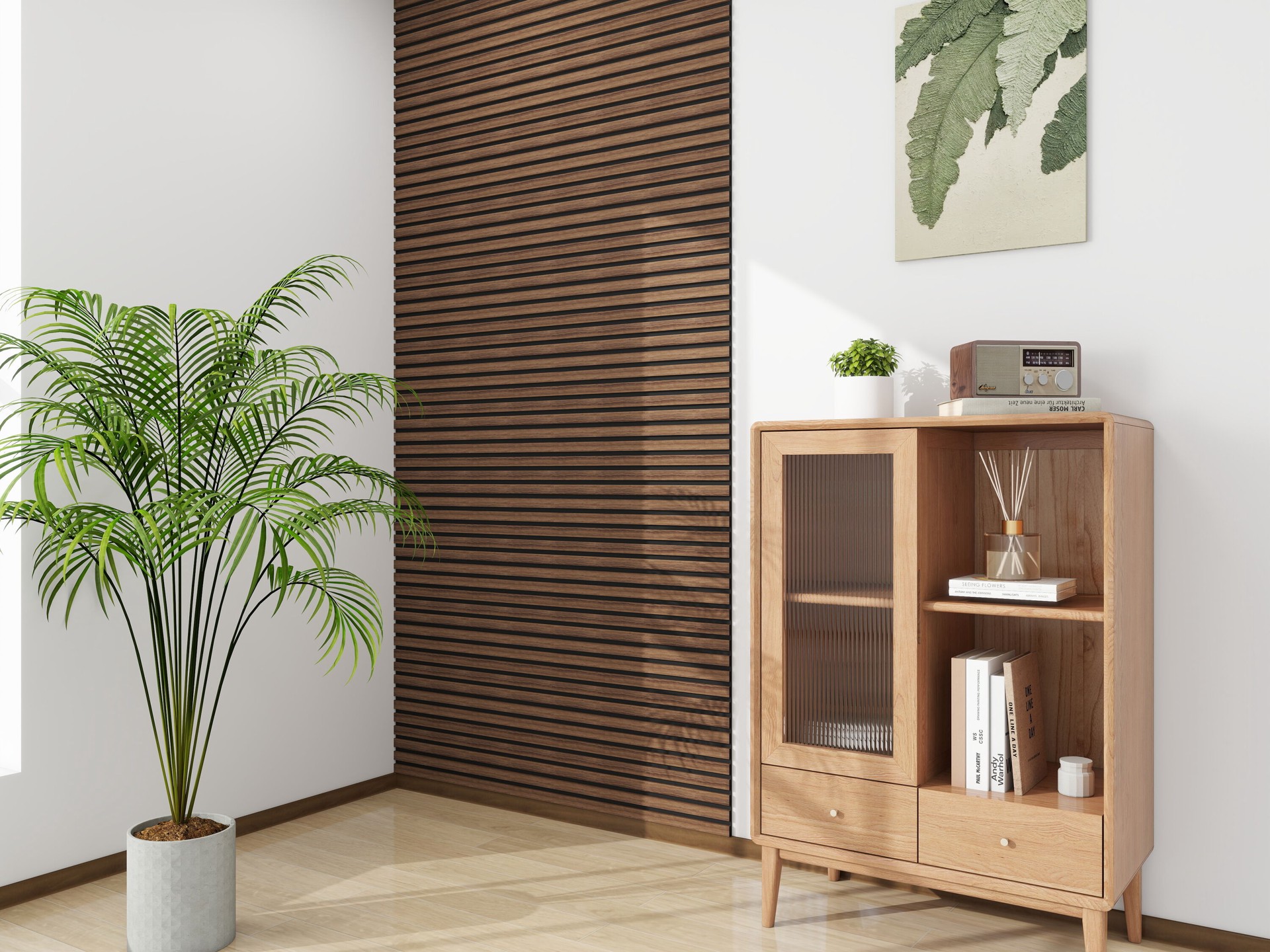 slide 4 of 6, Origin 21 47.24-in x 11.22-in Walnut Veneer Acoustical Sound Absorbing Panel, 1 ct