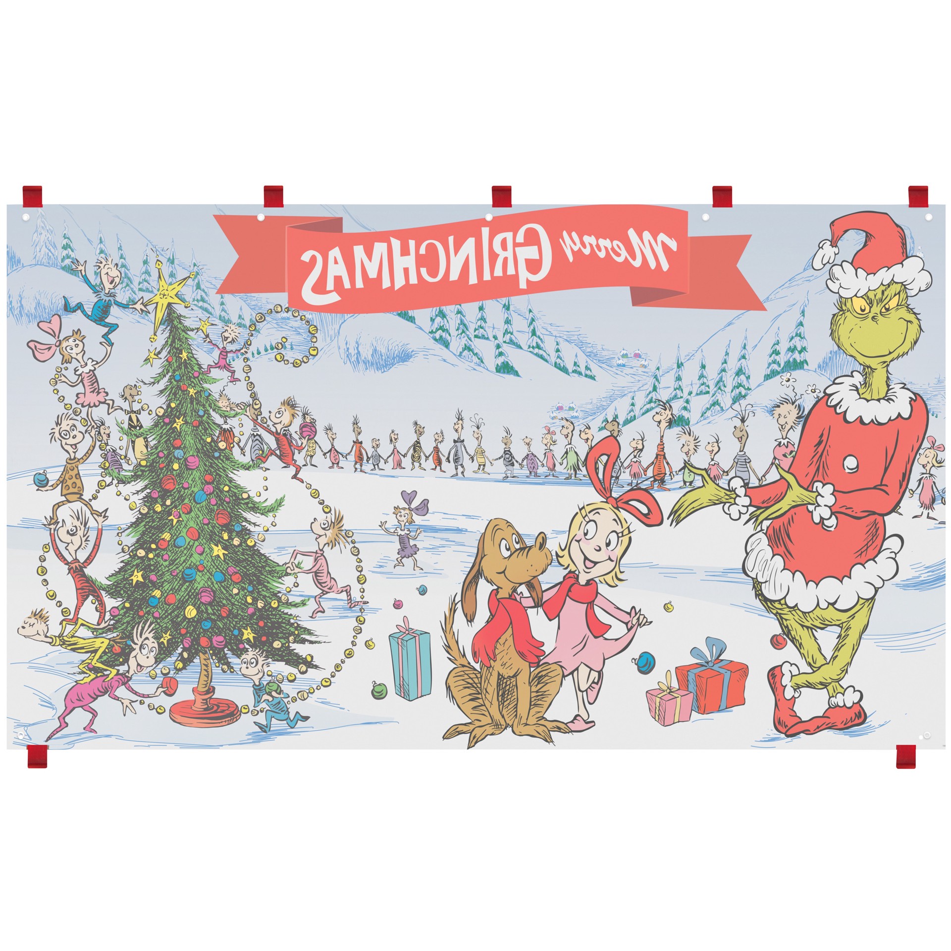 slide 2 of 5, Grinch Multi Color Merry Christmas Fabric Wall Art, 1 ct