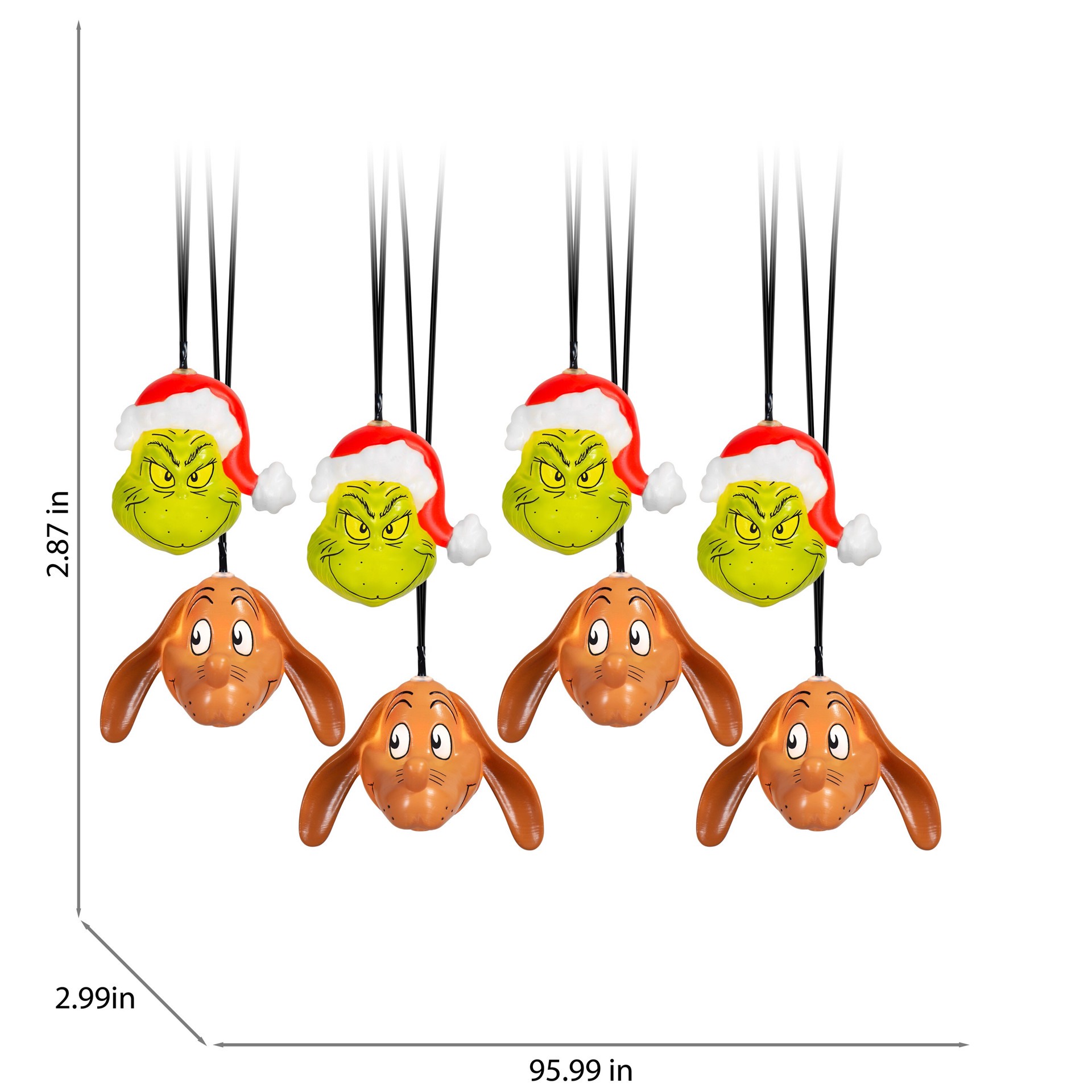 slide 2 of 6, Grinch 8 -Count 1-ft Multicolor LED Battery-operated Indoor Christmas String Lights, 1 ct