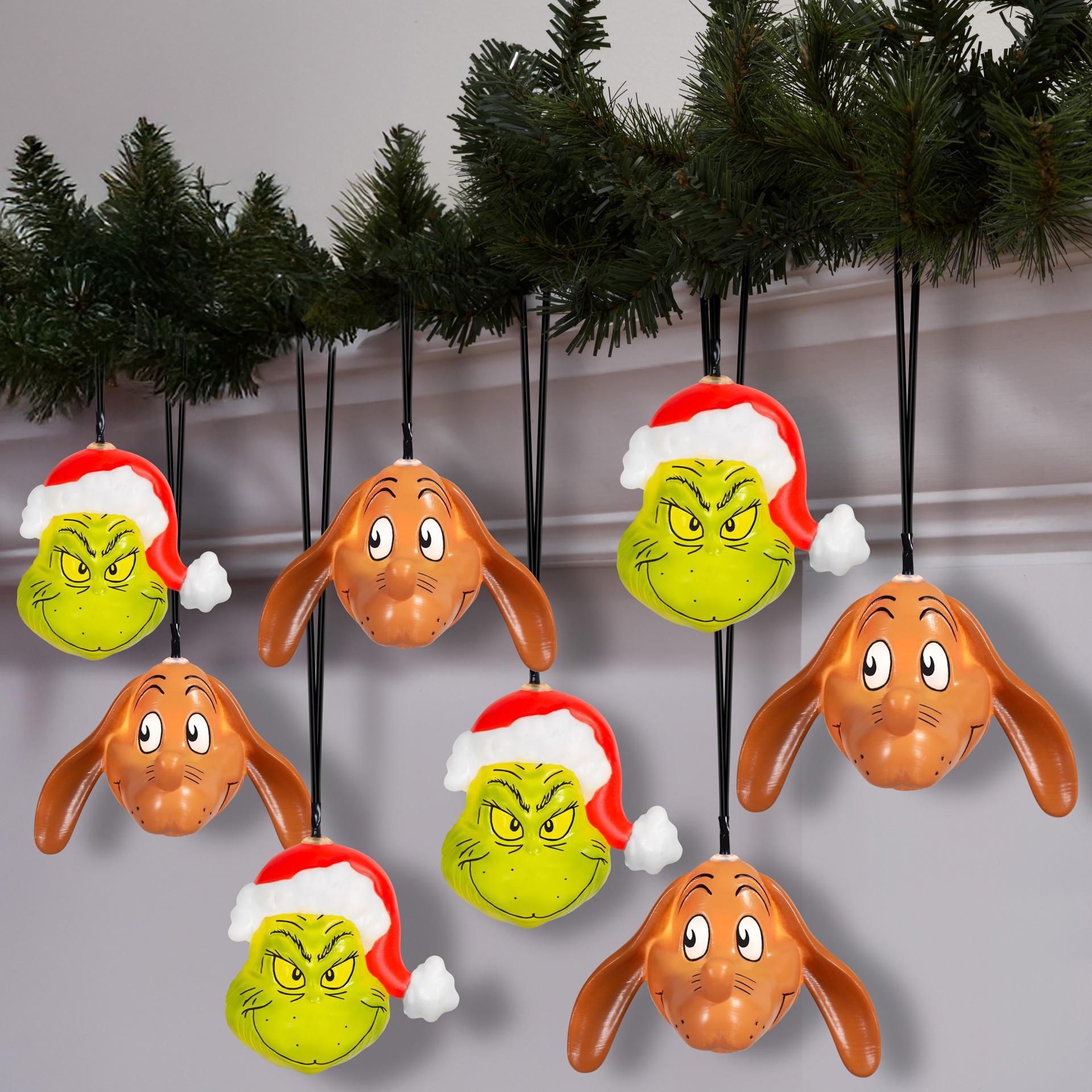 slide 6 of 6, Grinch 8 -Count 1-ft Multicolor LED Battery-operated Indoor Christmas String Lights, 1 ct