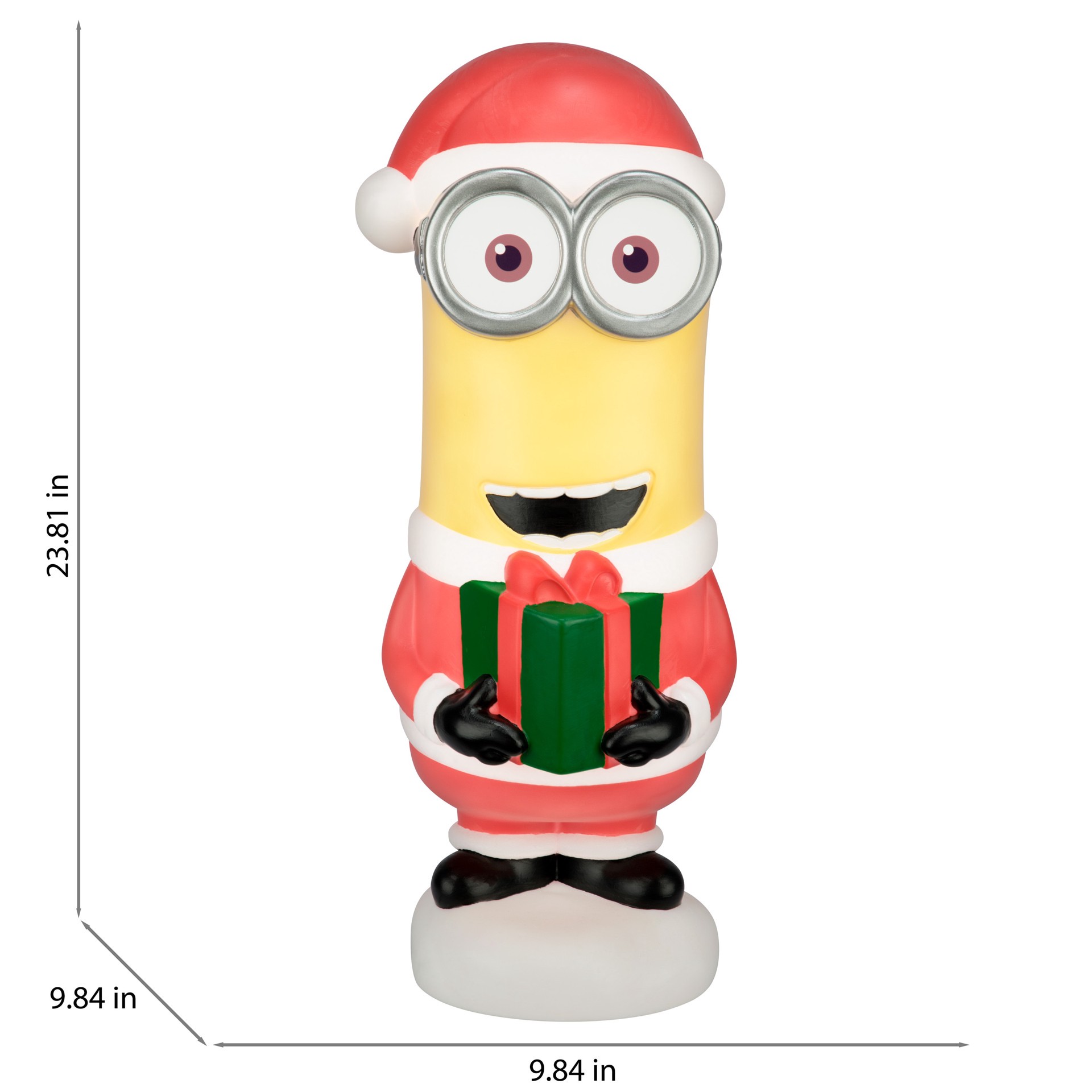 slide 3 of 6, Universal 2-ft LED Minion Kevin with Gift Box Blow Mold, 1 ct