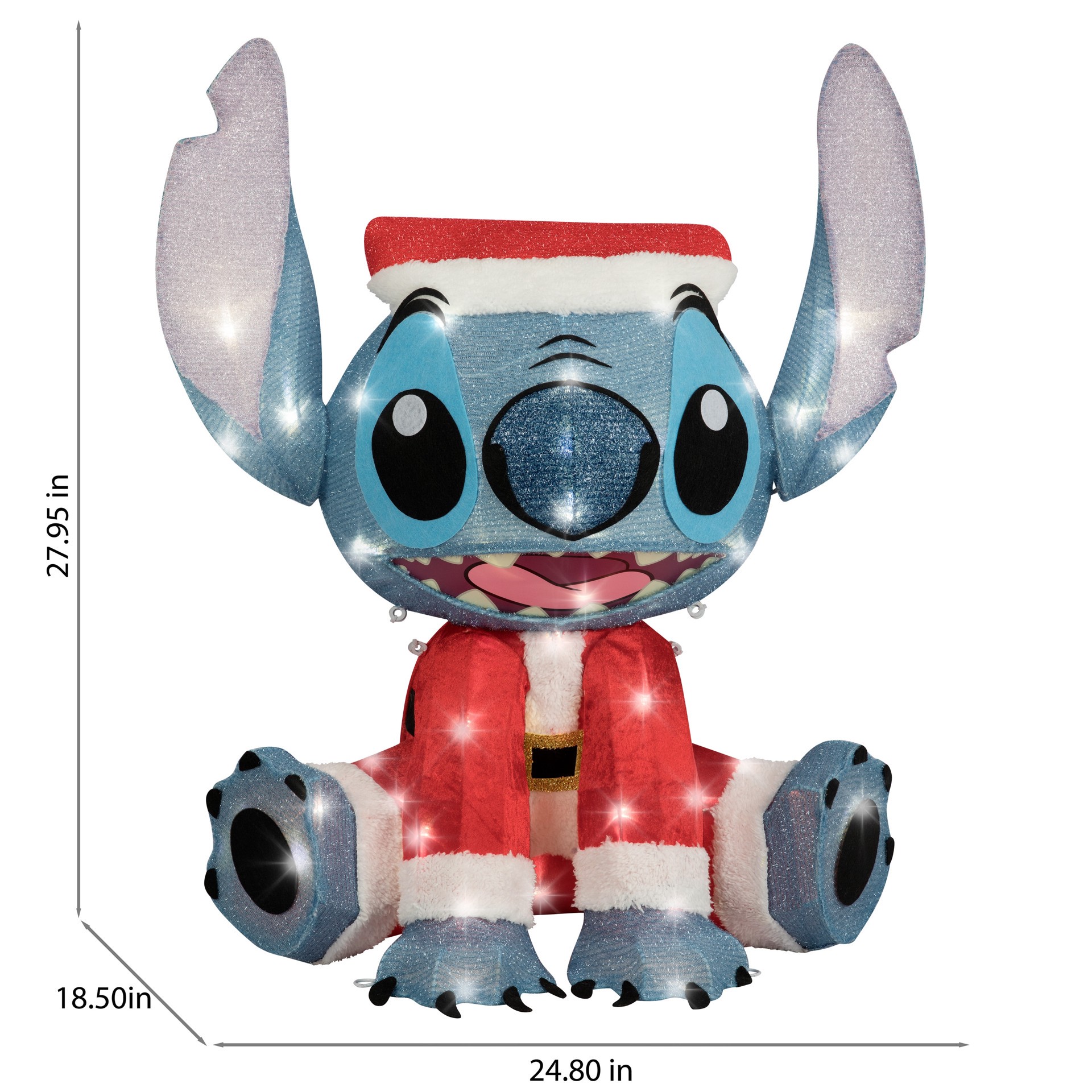 slide 3 of 6, Disney 28-in LED Sitting Stitch Decor, 1 ct